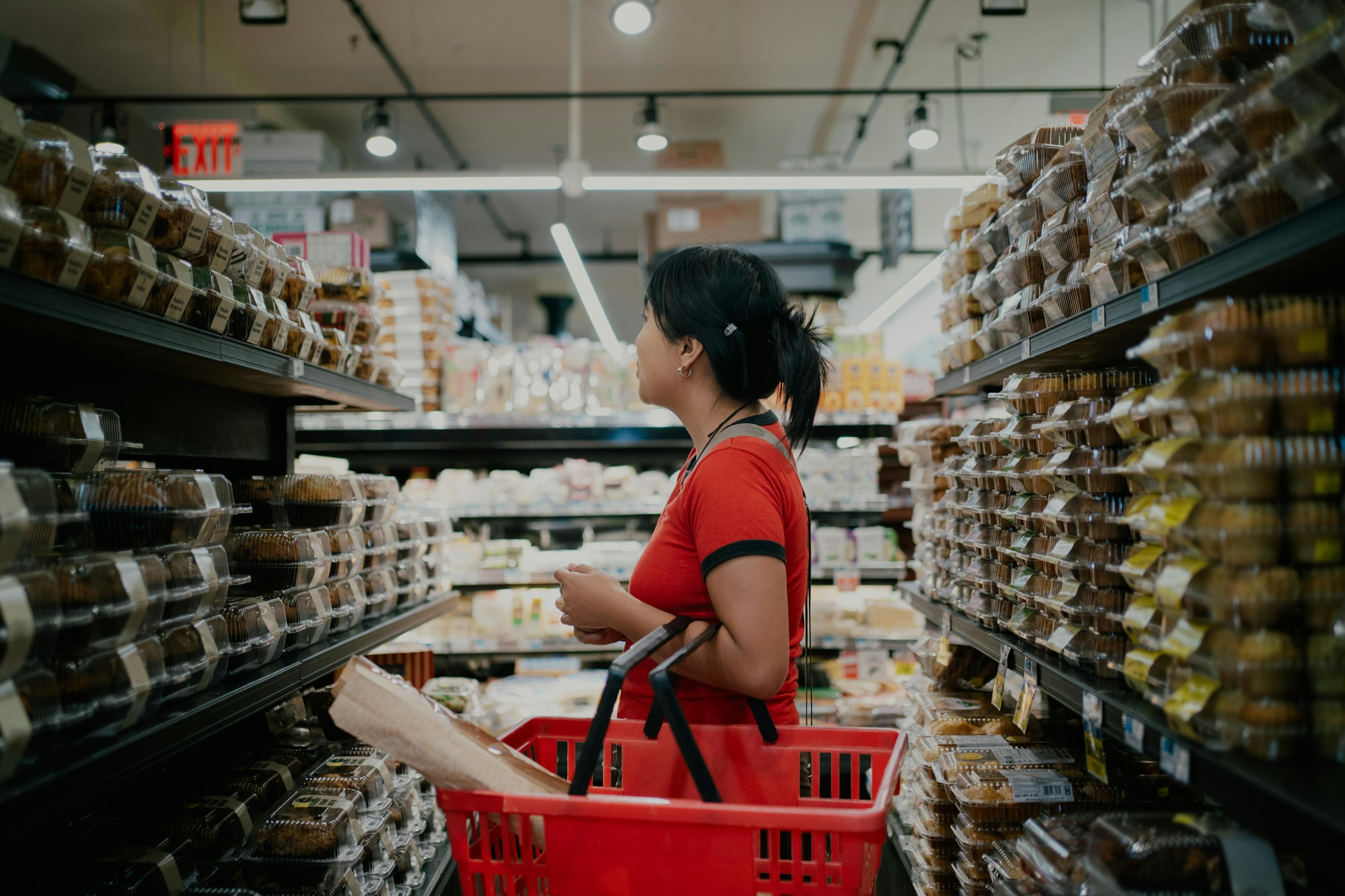 woman shopping for food