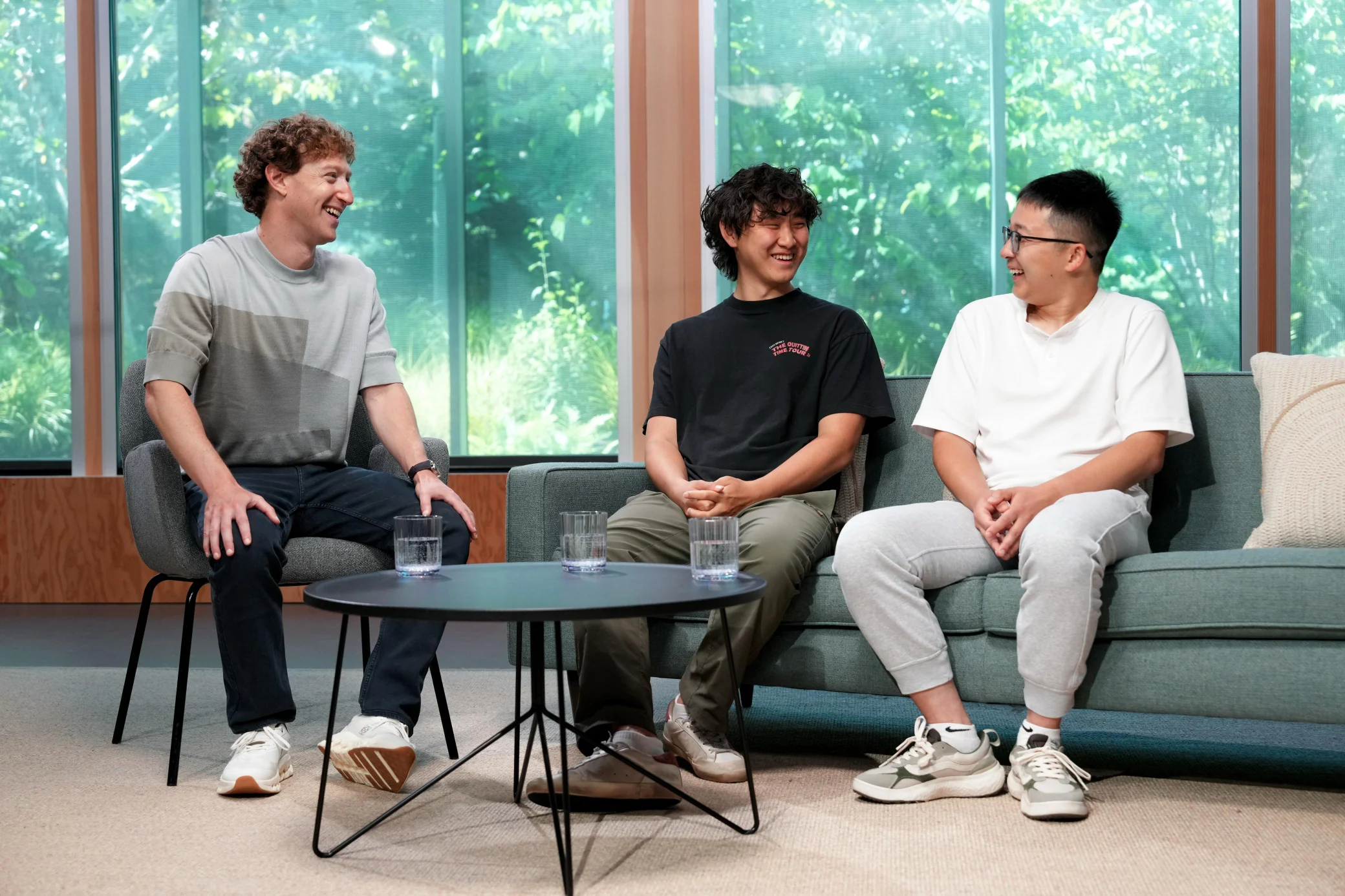 Mark Zuckerberg, Alexandr Wang, and Shengjia Zhao