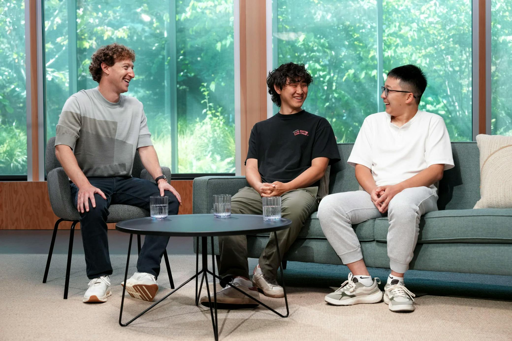 Mark Zuckerberg, Alexandr Wang, and Shengjia Zhao