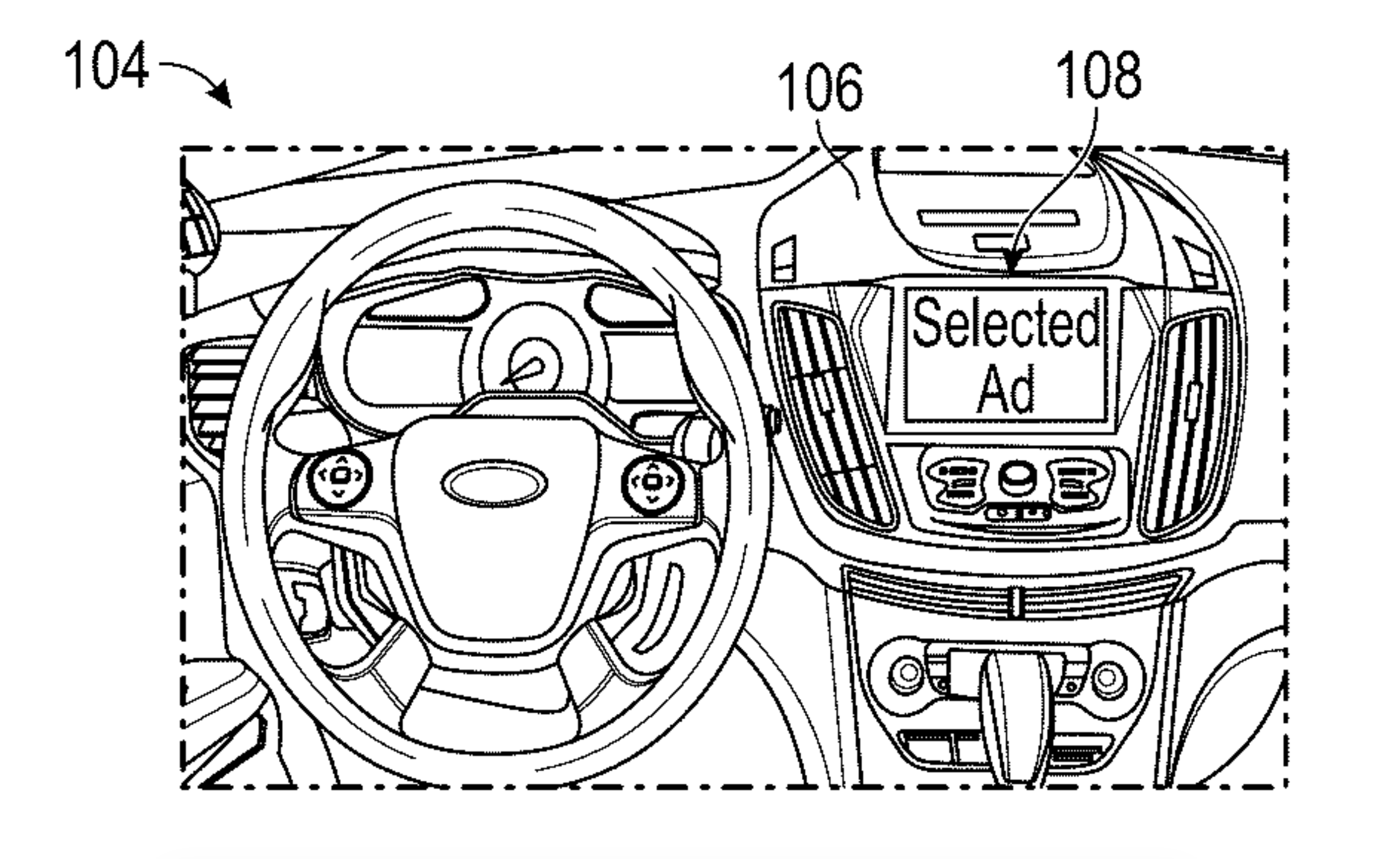 Ford patent in-car ads