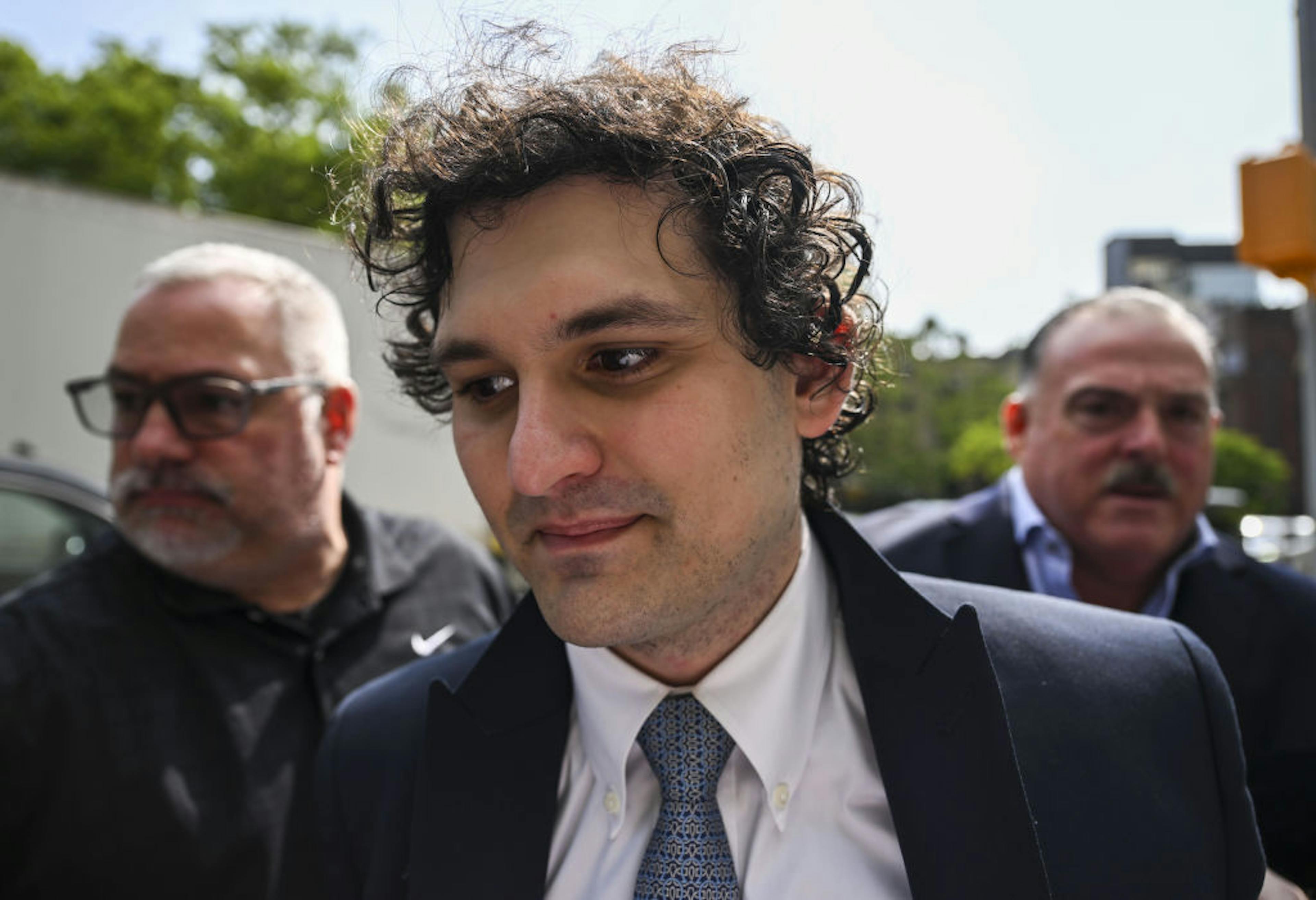 FTX Founder Sam Bankman-Fried arrives at Manhattan Federal Court for a court appearance in New York, United States on June 15, 2023. 
