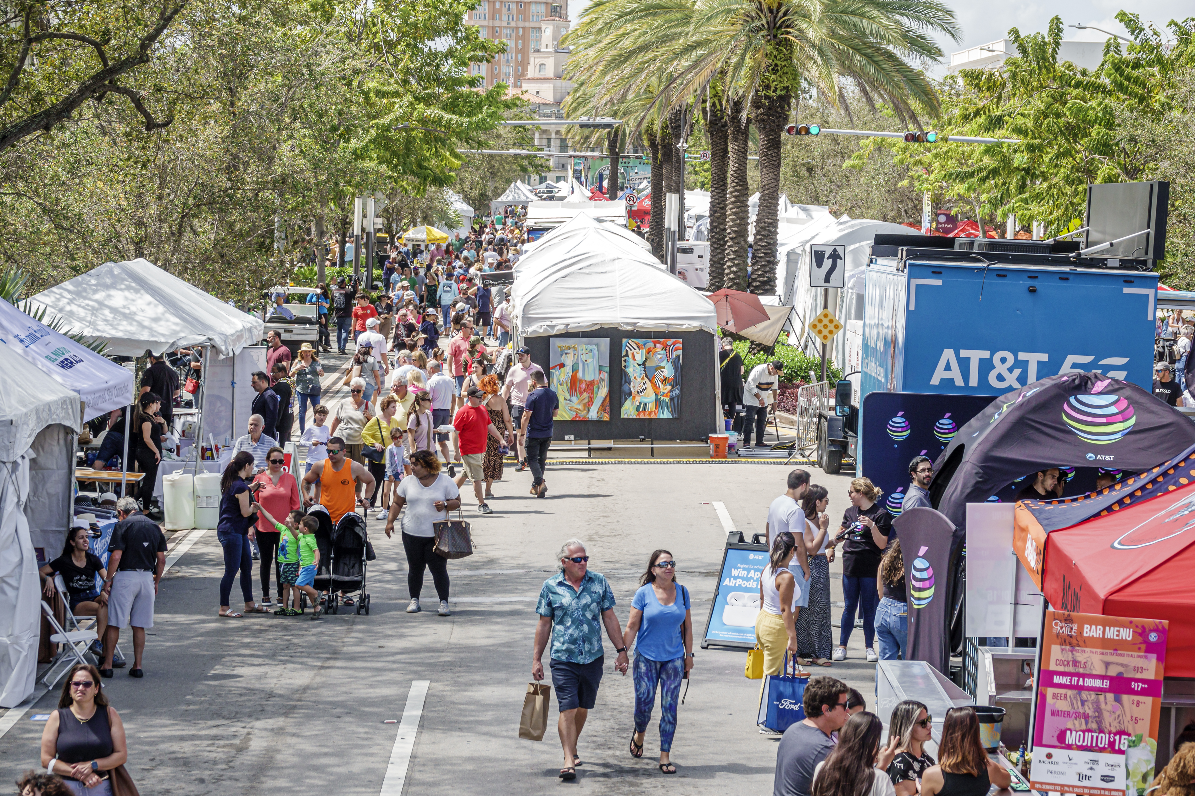 An AT&T activation is seen among the vendor booths