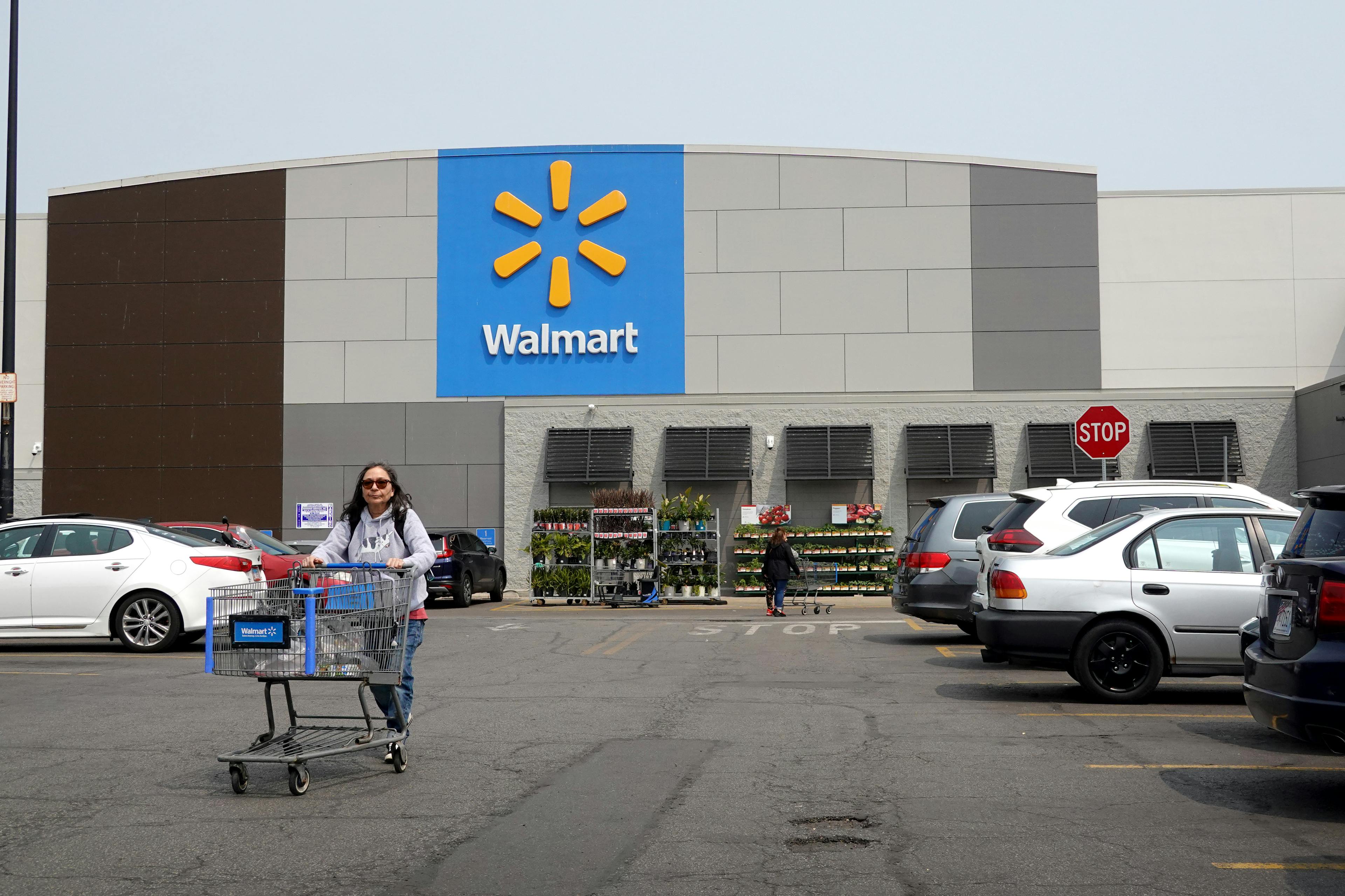 Walmart store sign from parking lot