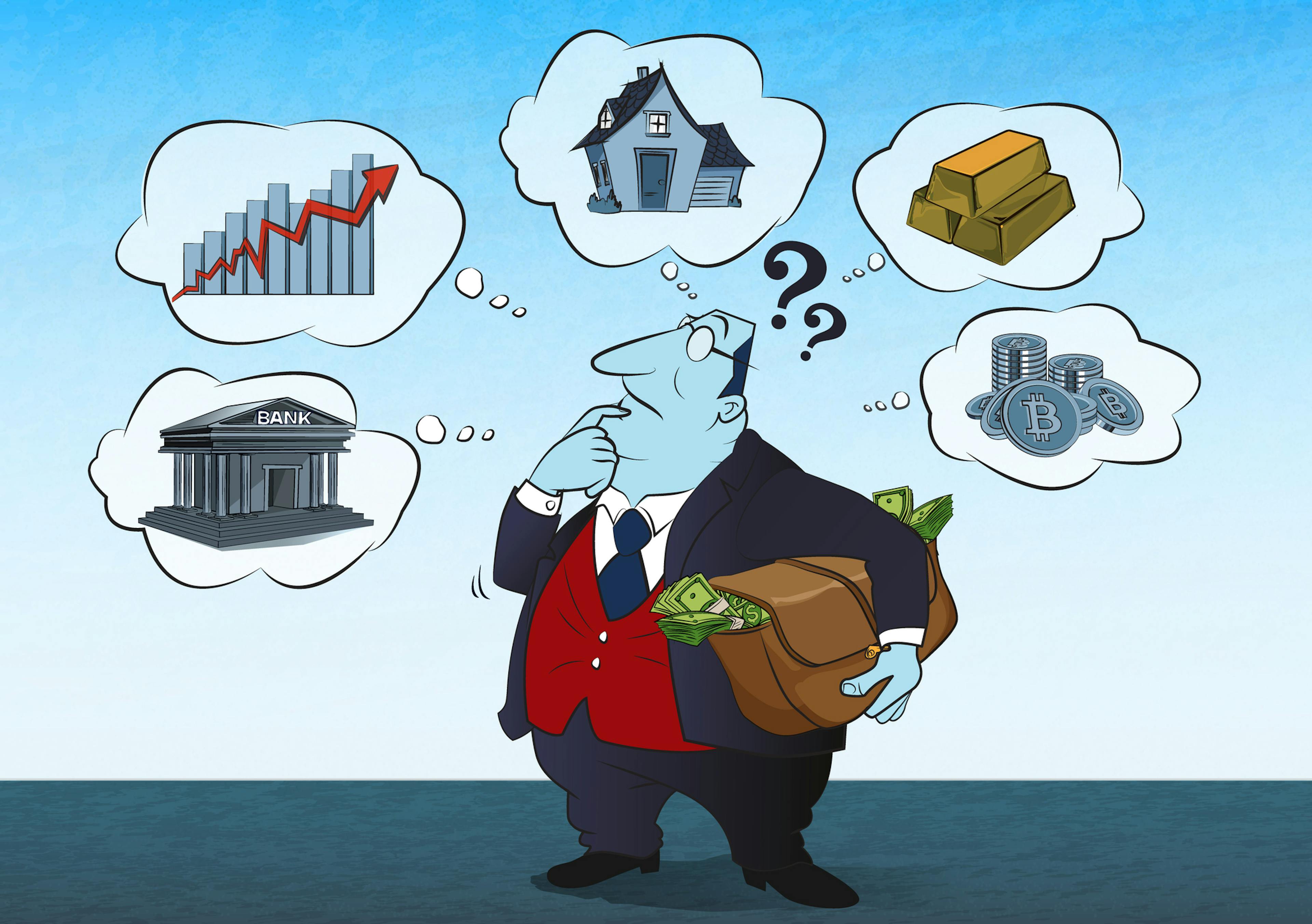 Man considering bitcoin