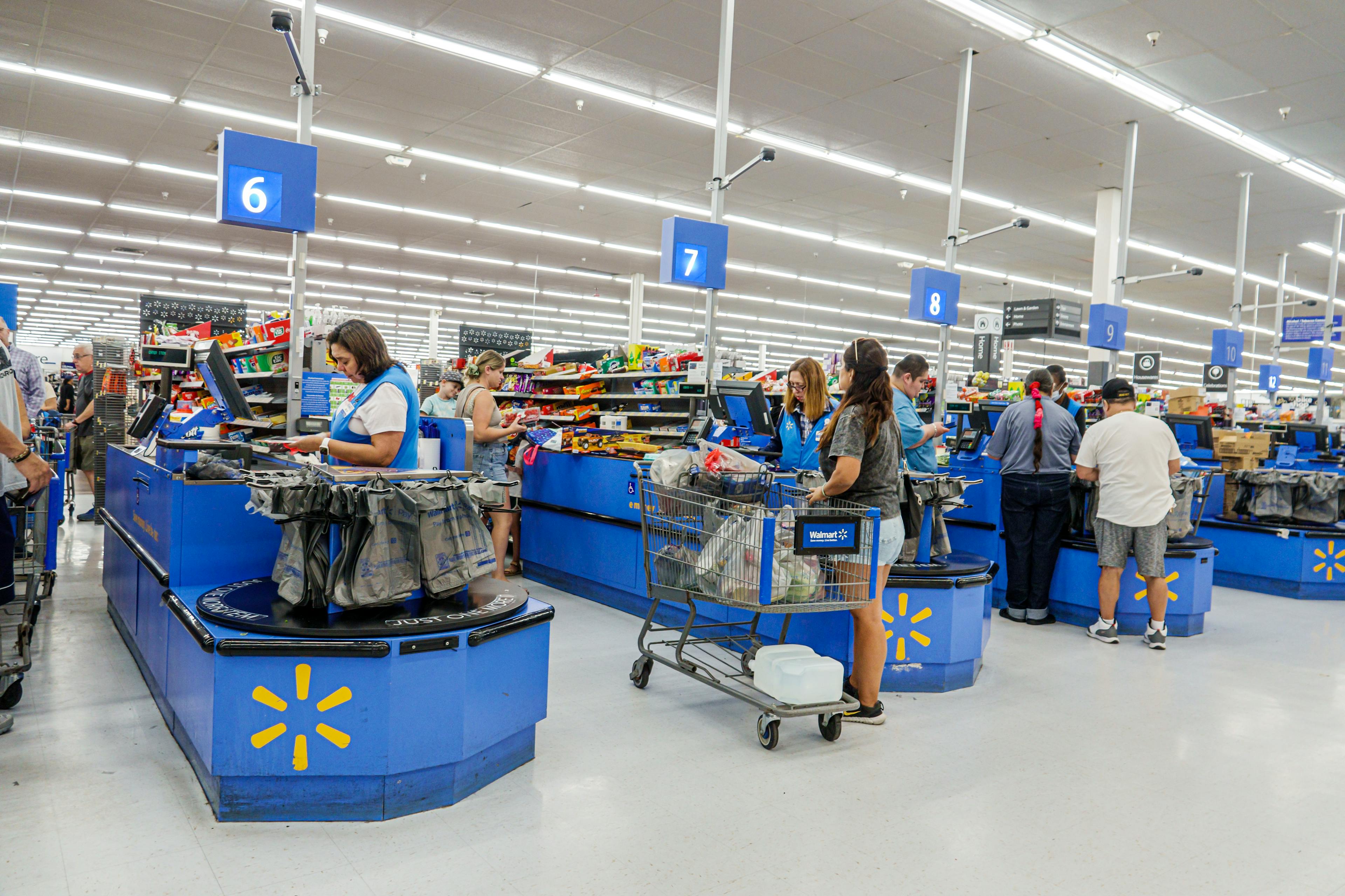 Walmart cashier lines