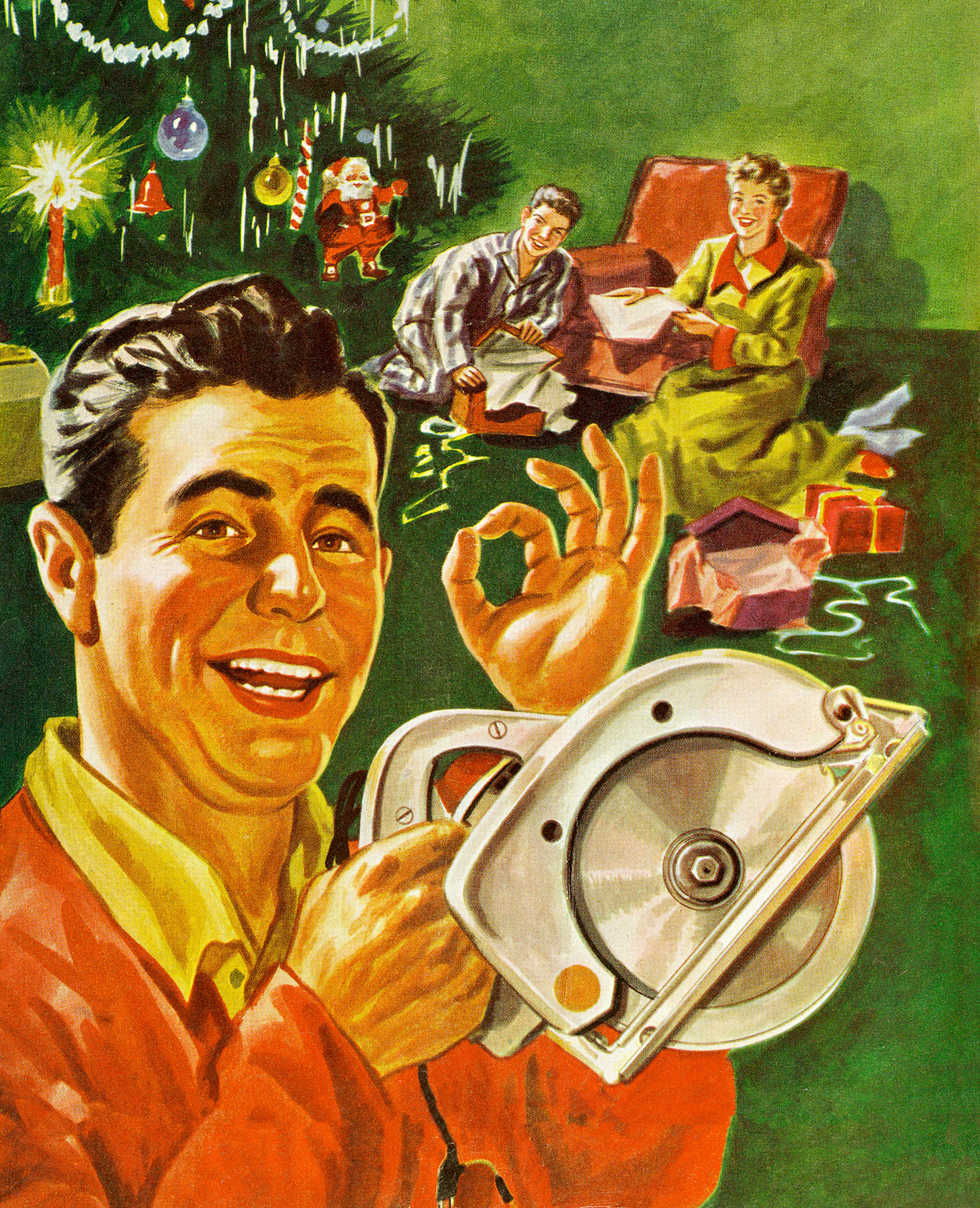 Man is happy about his saw