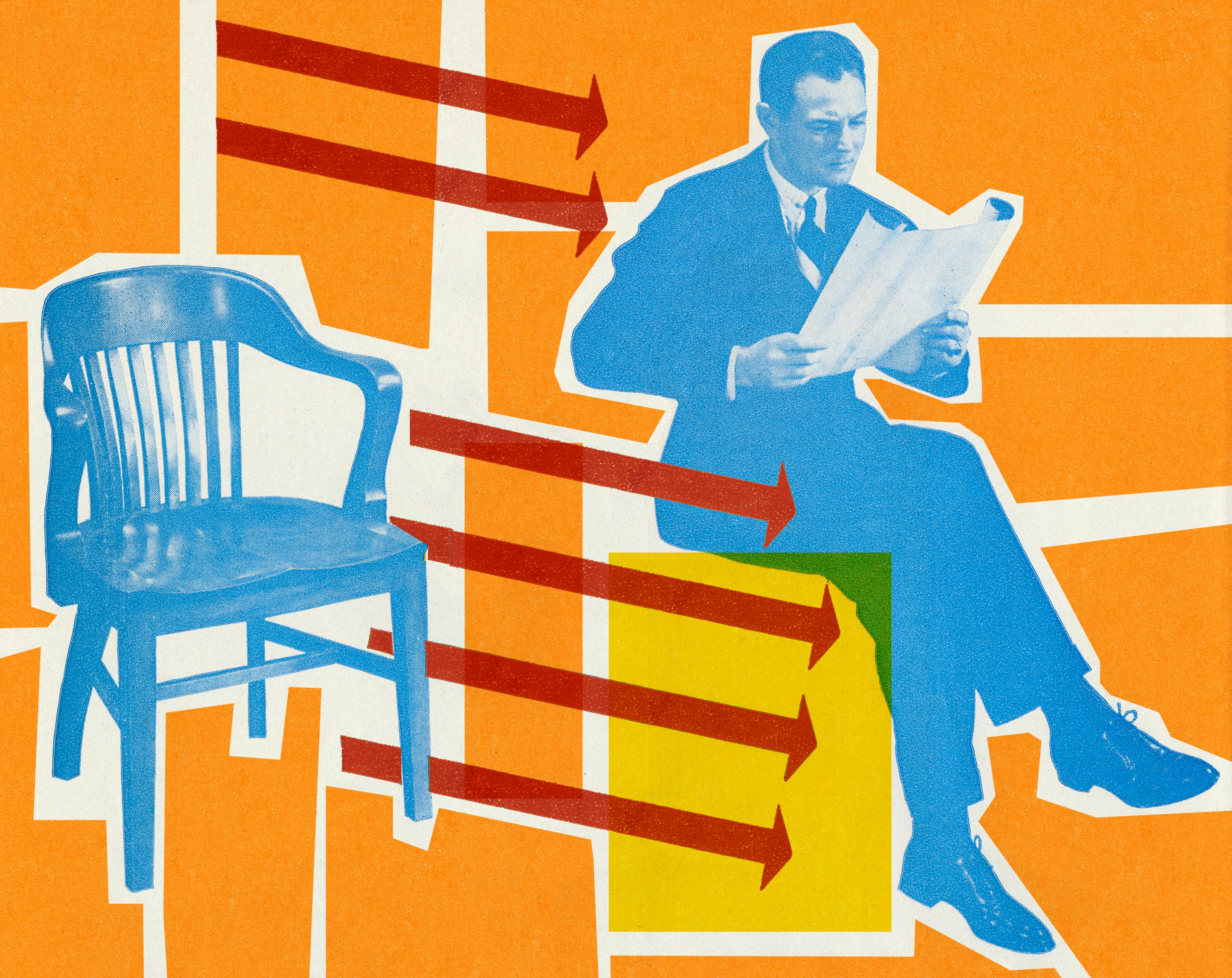 IBM Analysts React Man Reading Report