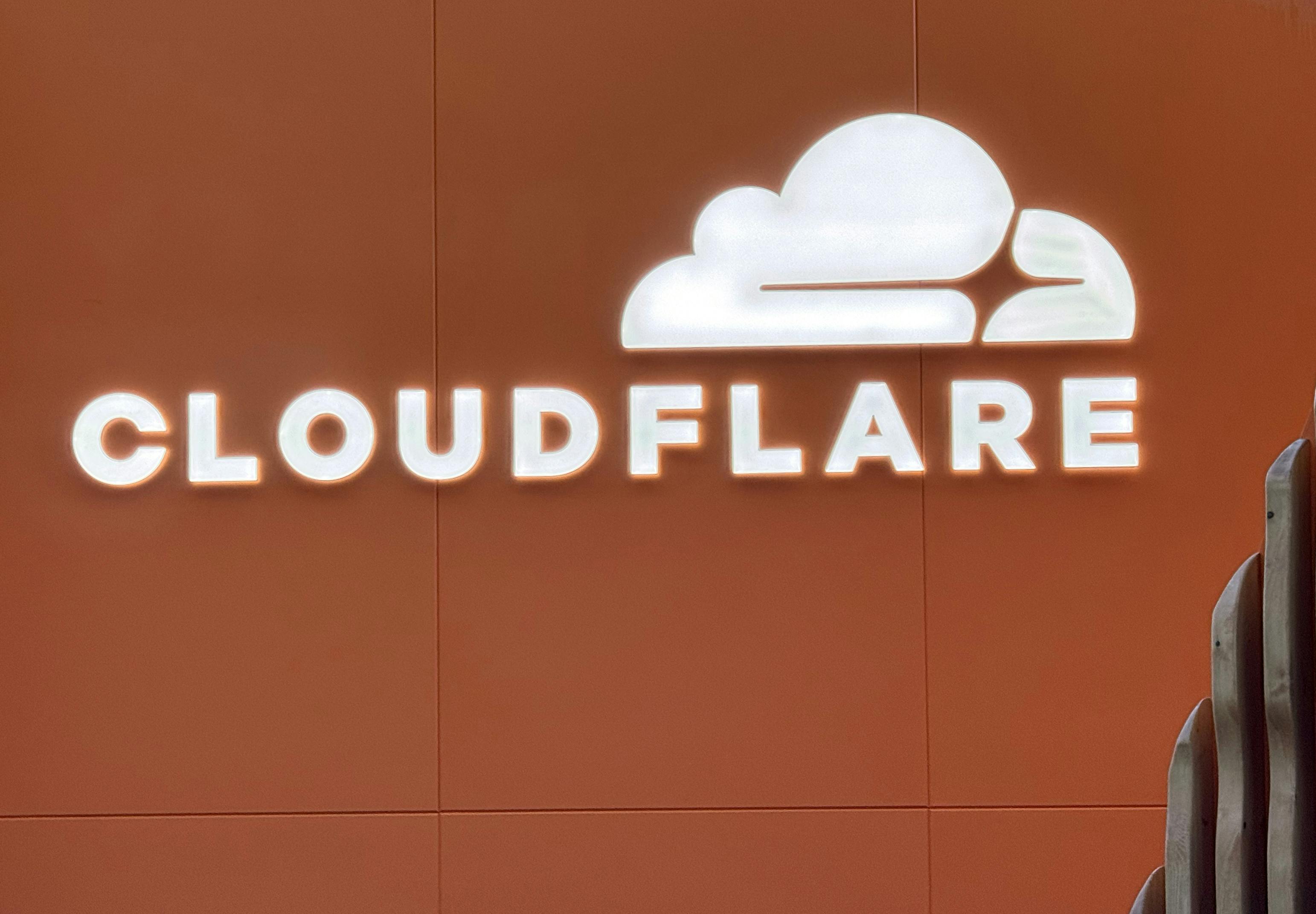 Cloudflare Logo at Davos Cafe