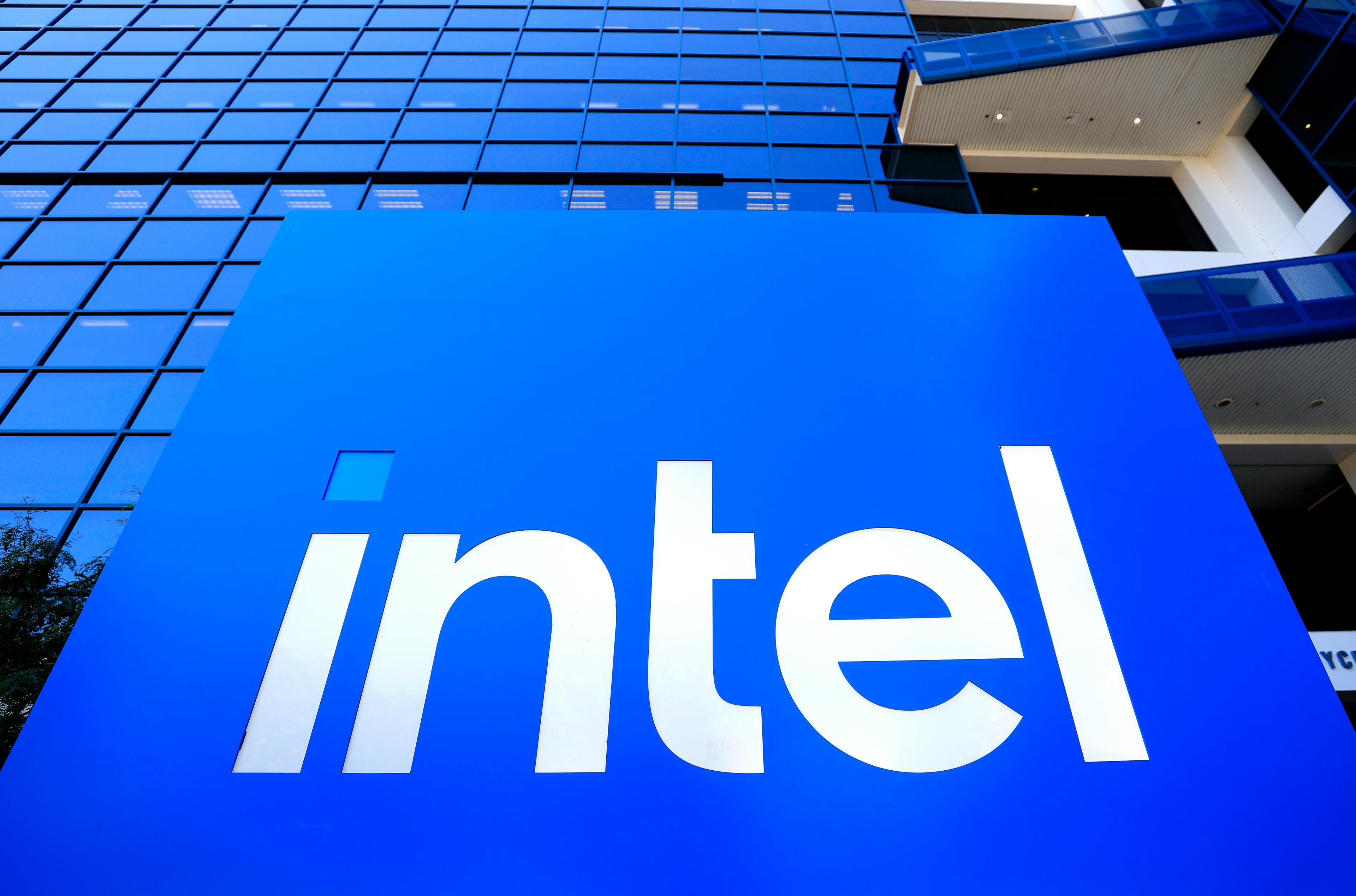 Intel Logo In front of Building