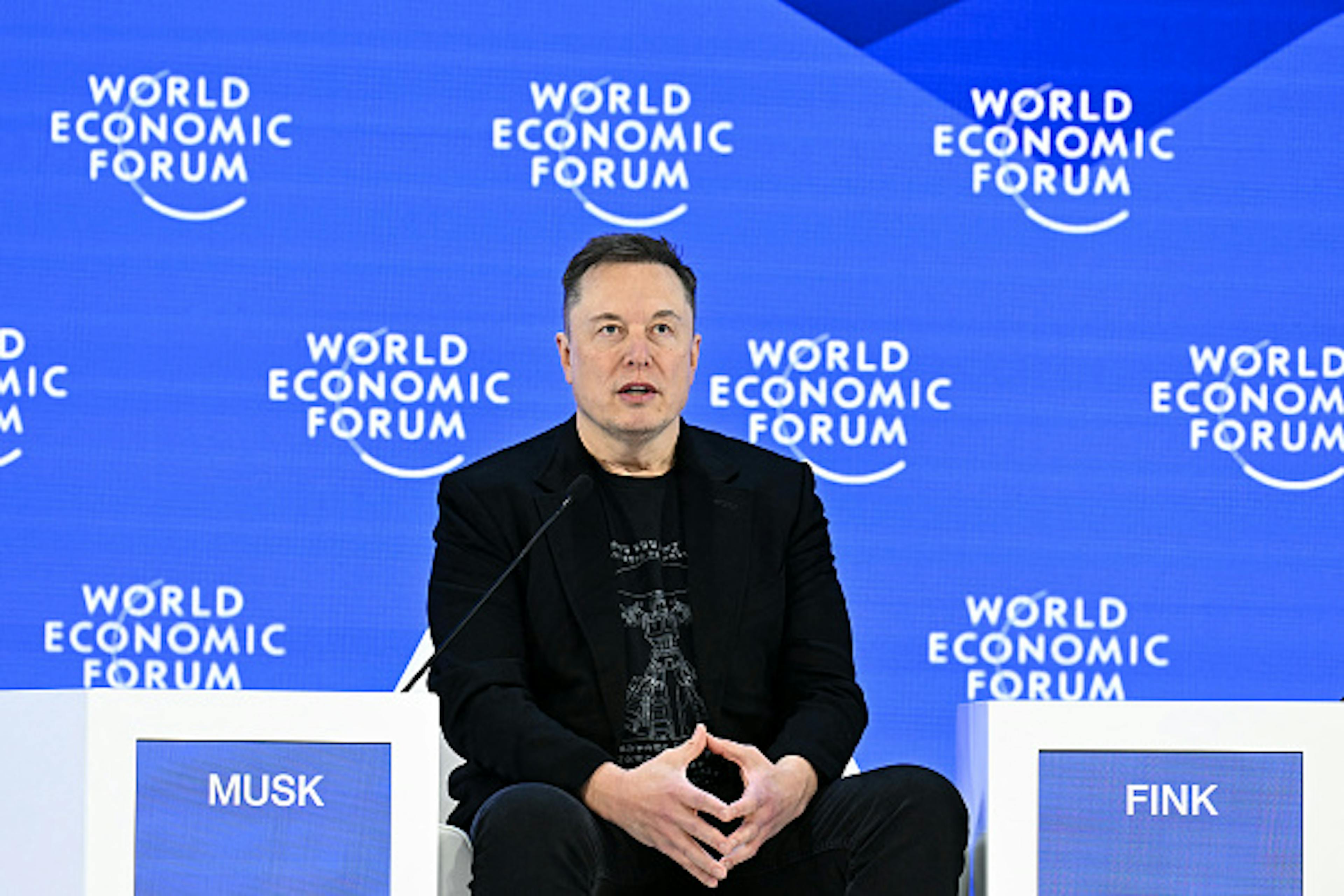 Picture of Elon Musk at Davos World Economic Forum