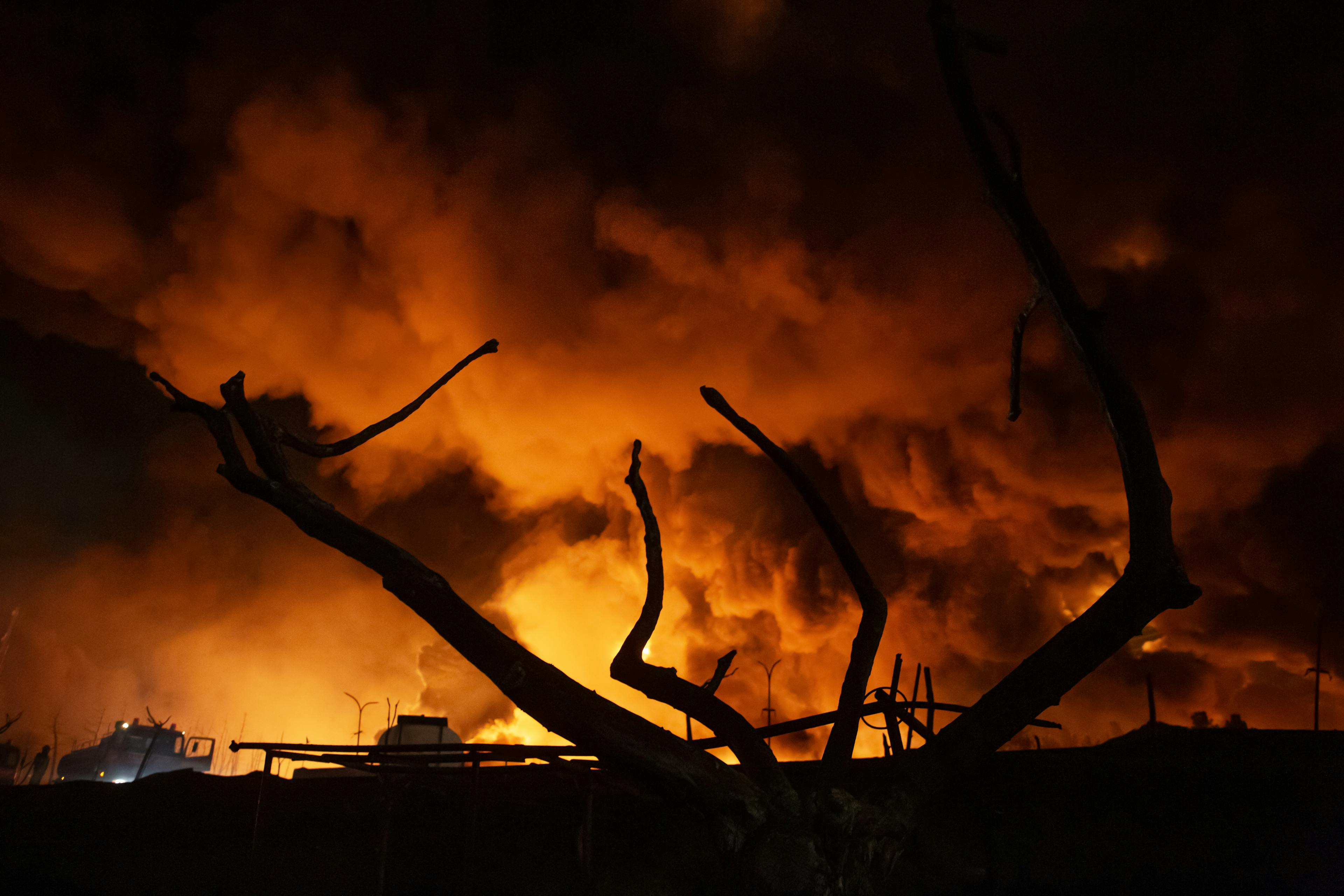 Tehran’s Shahran oil depot burns after US and Israeli attacks. (Photo by Hassan Ghaedi/Anadolu via Getty Images)
