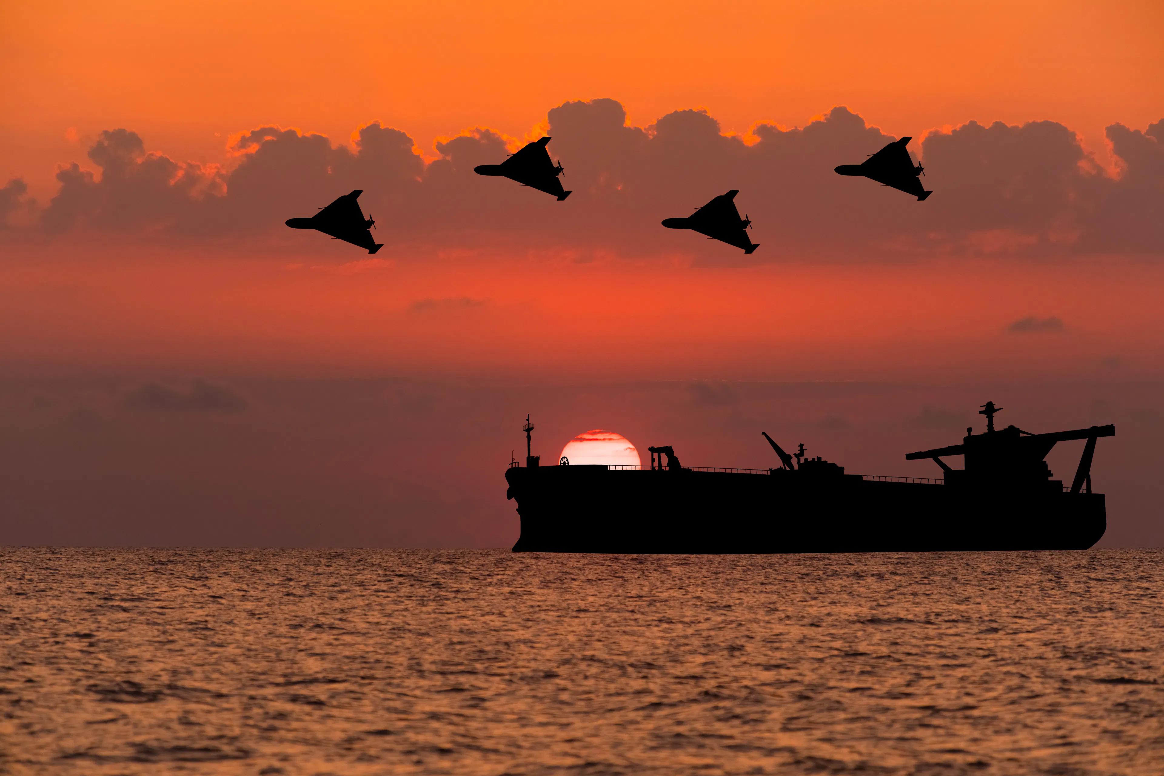 A shipping vessel in the Strait of Hormuz
