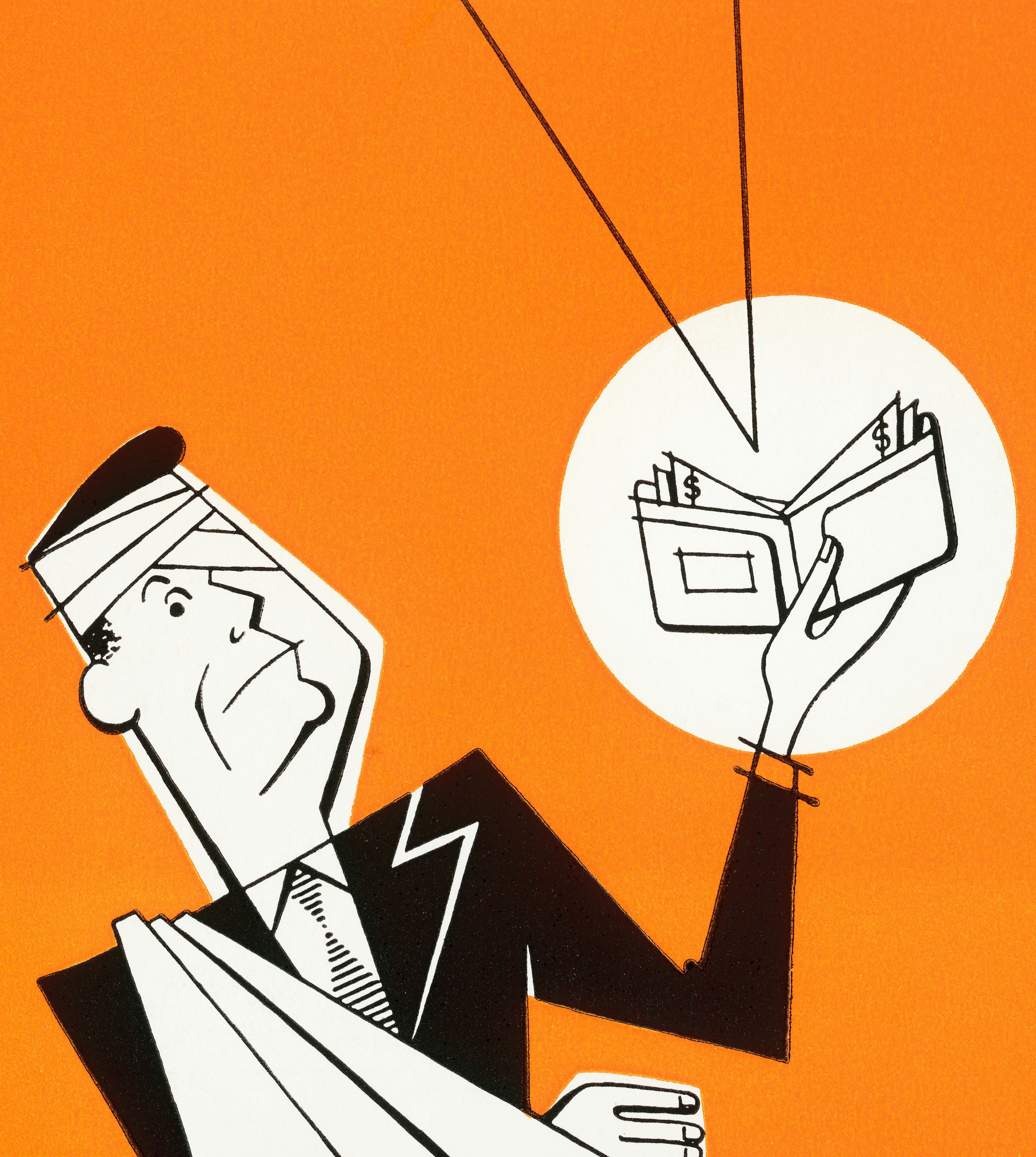 Injured man with wallet