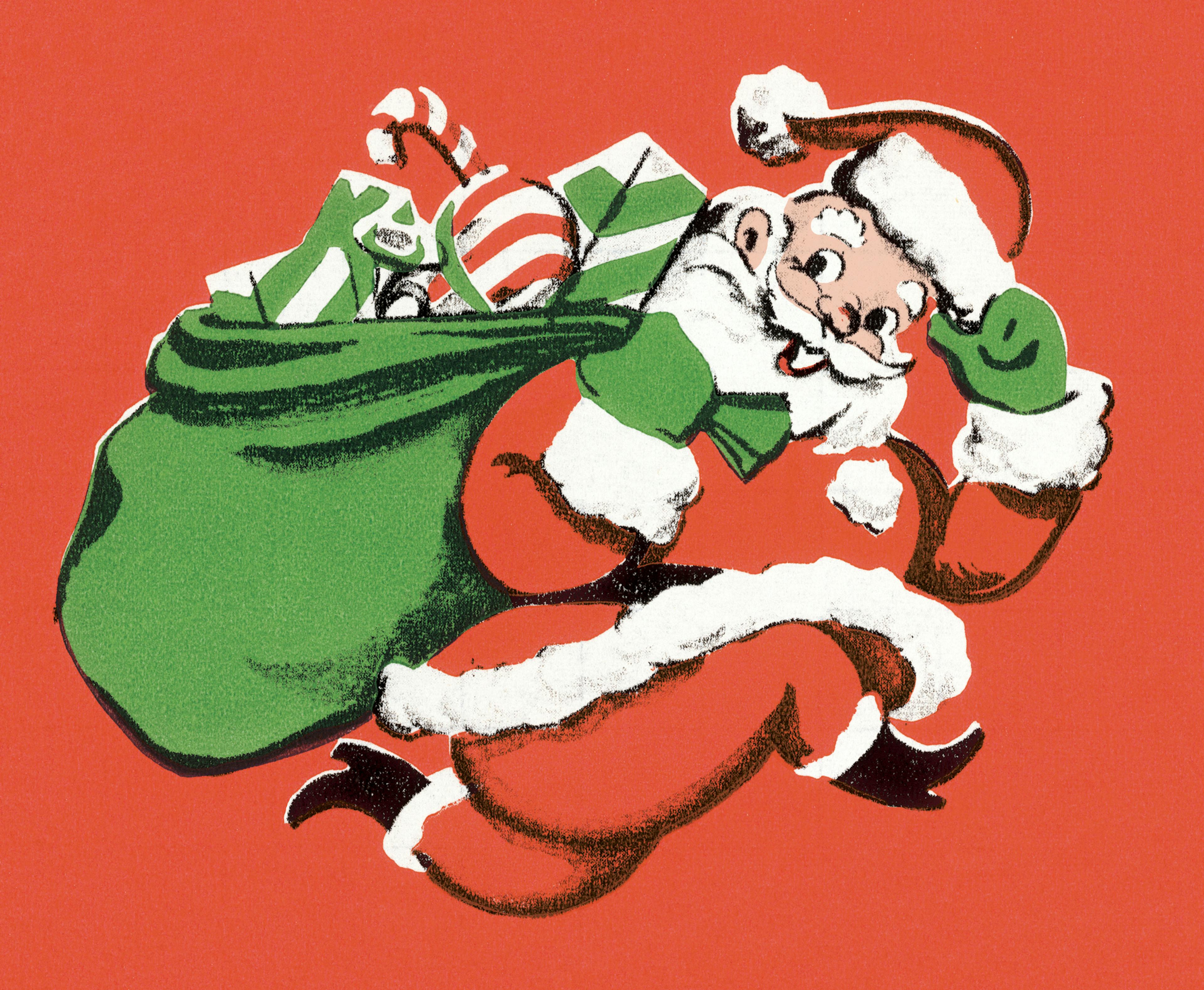 Santa Claus with Bag of Toys.