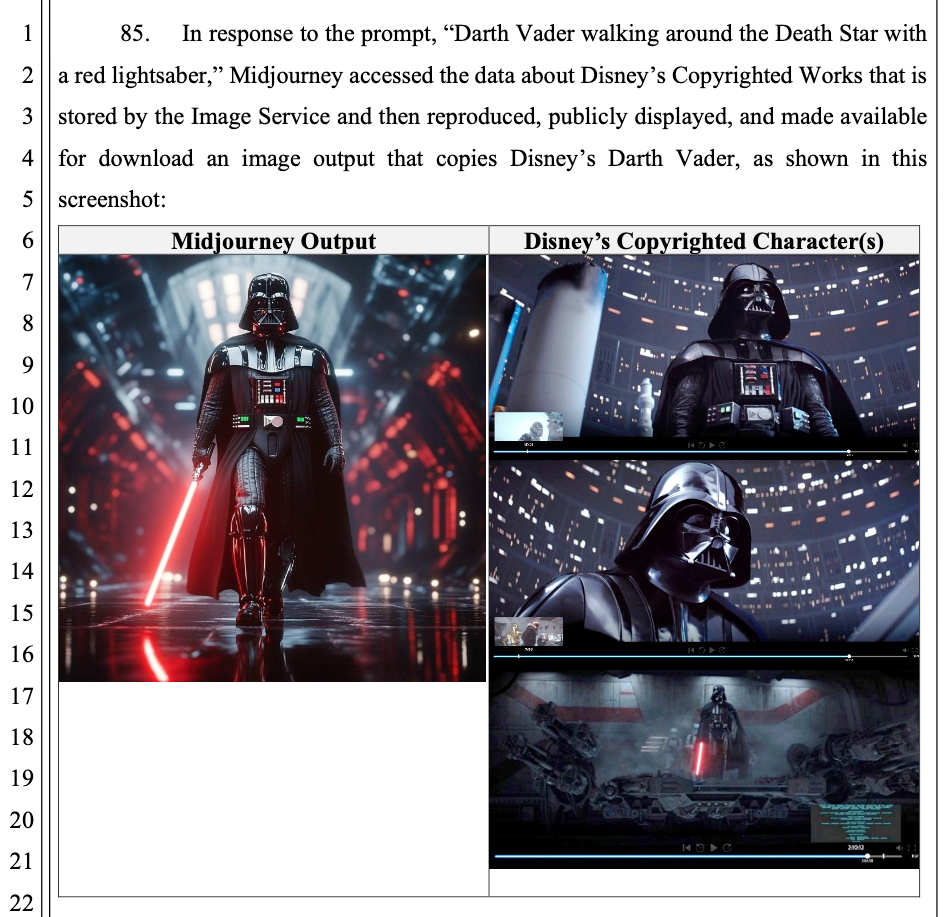 A screenshot from the complaint