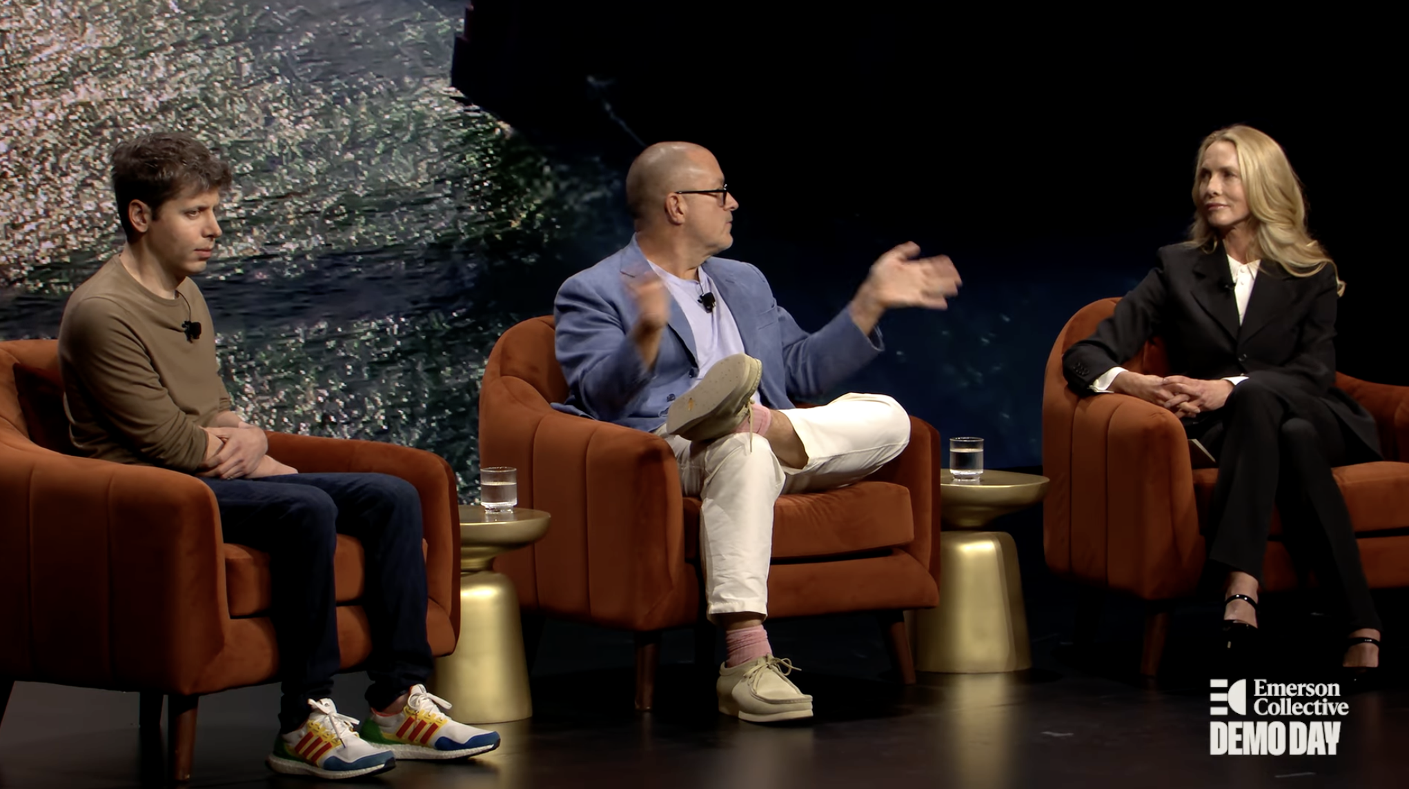 sam altman, Jony Ive and Laurene Powell Jobs