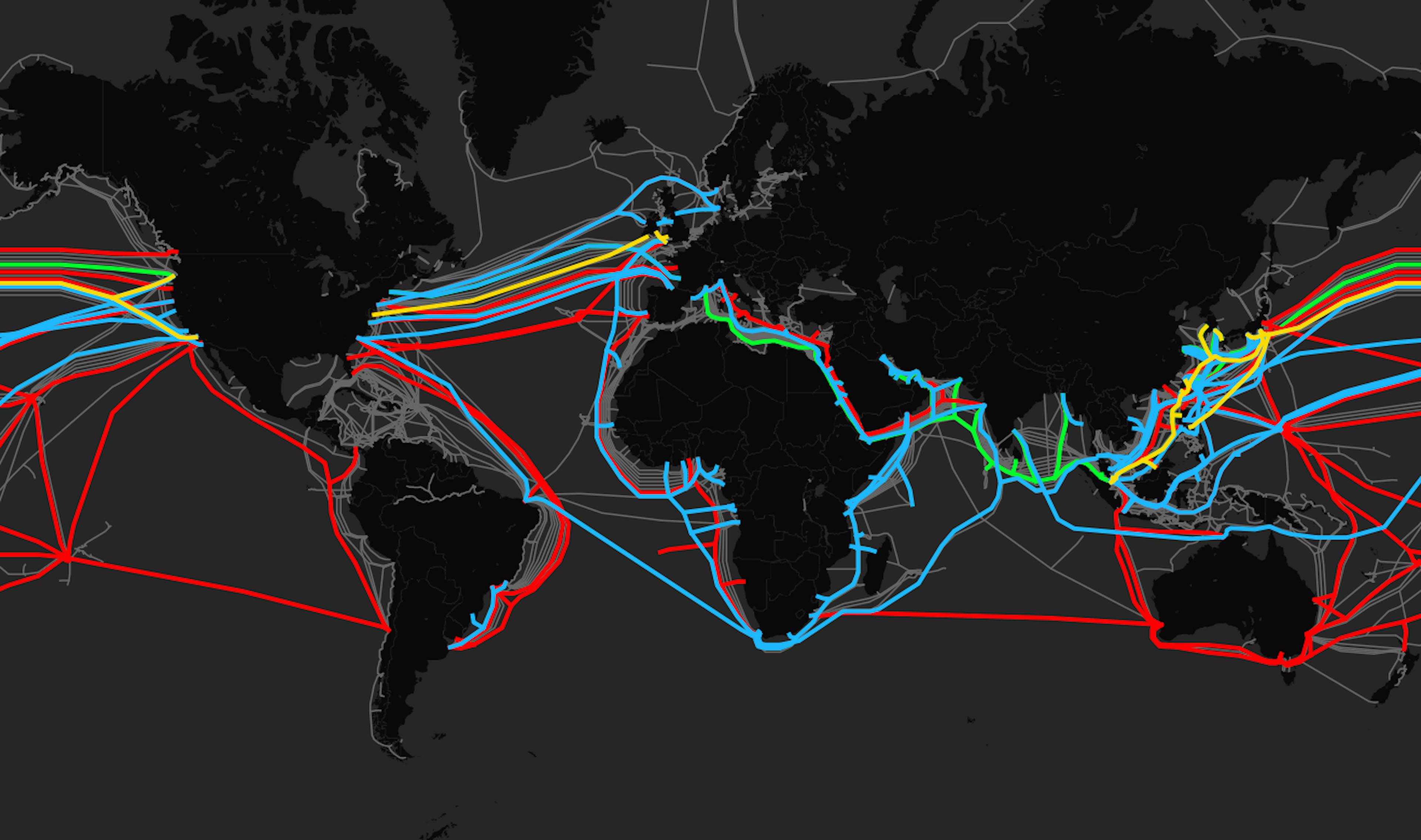 map of big tech undersea cables