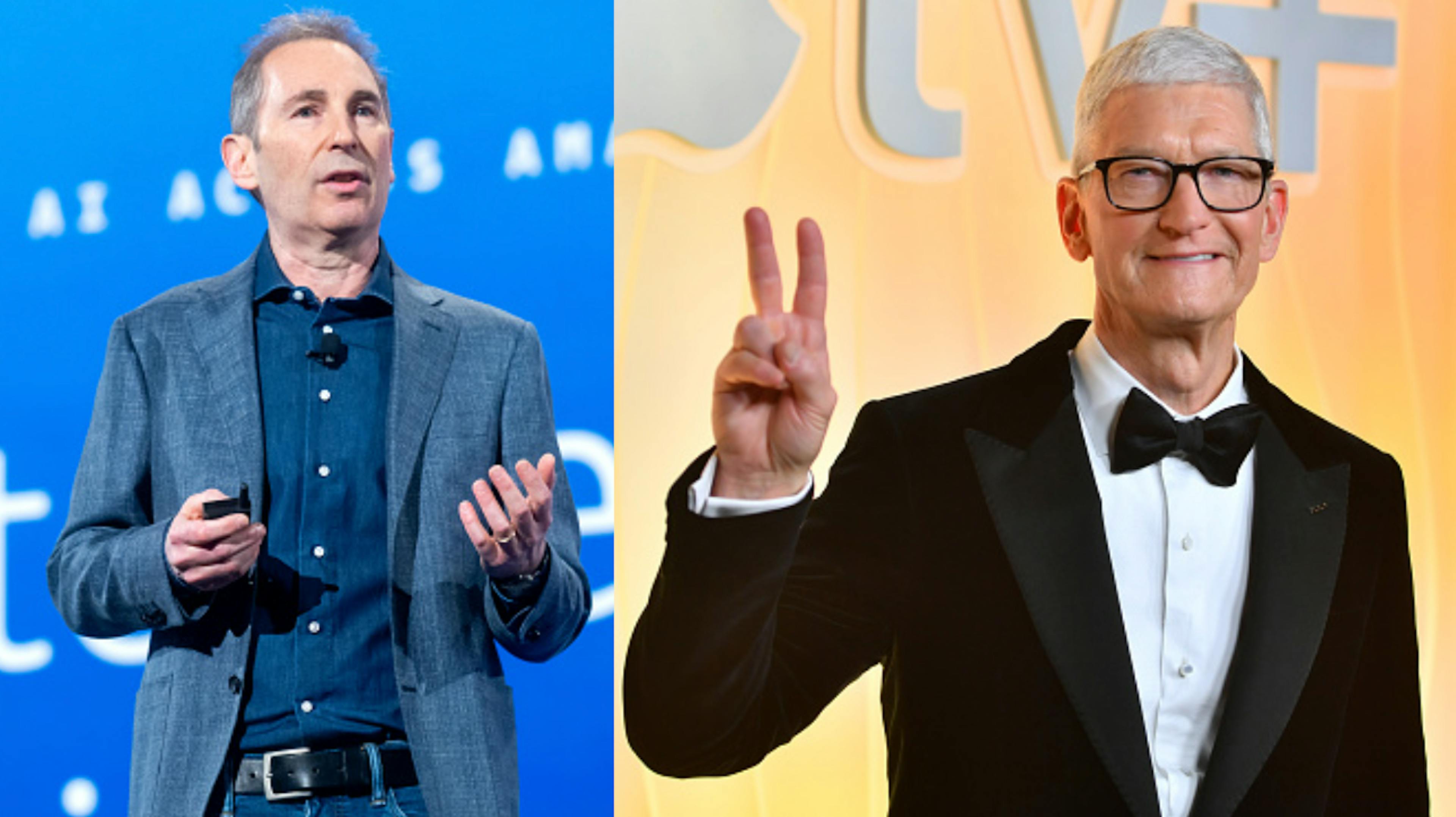 Andy Jassy and Tim Cook