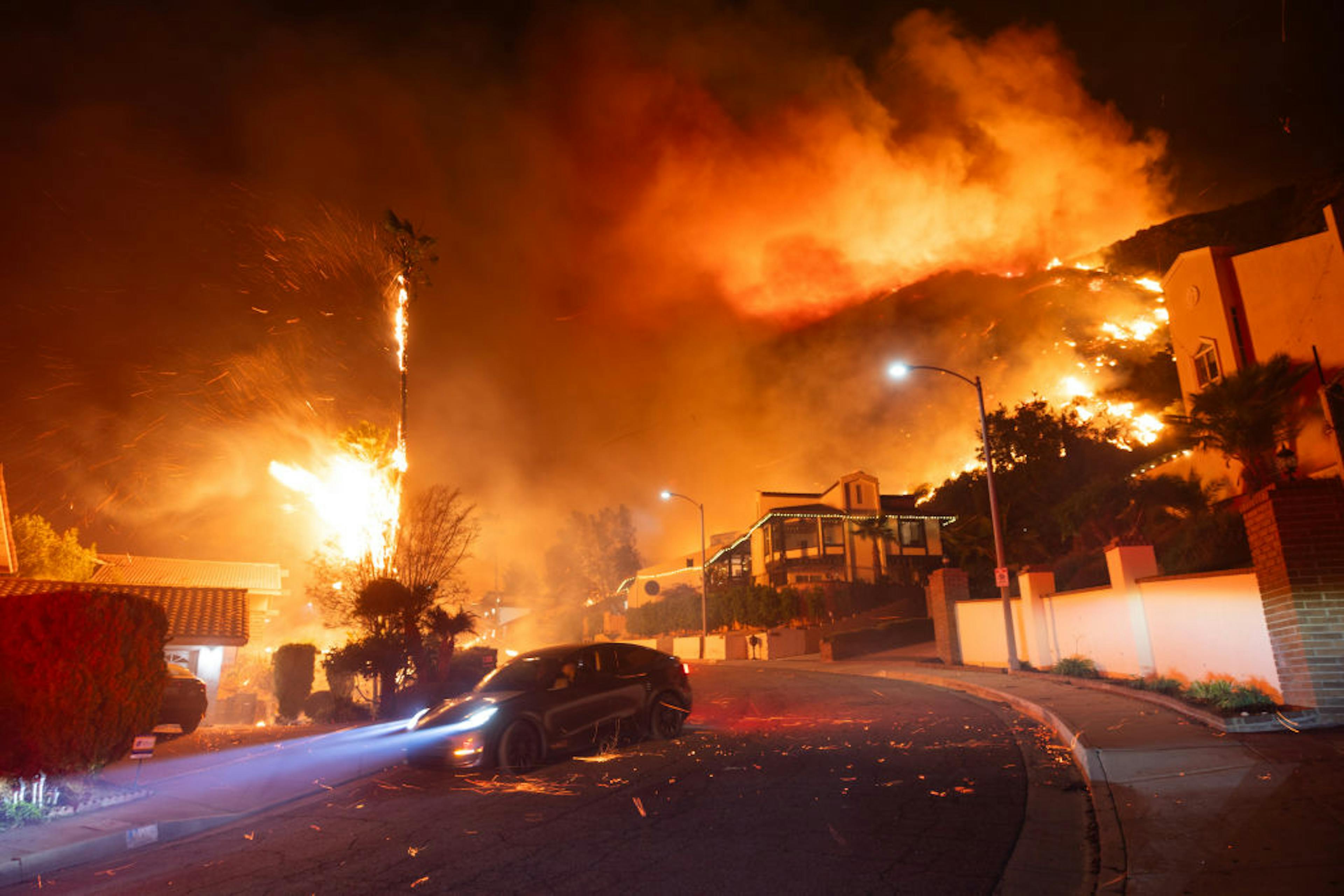 An LA neighborhood on Tuesday (Qian Weizhong/Getty Images)