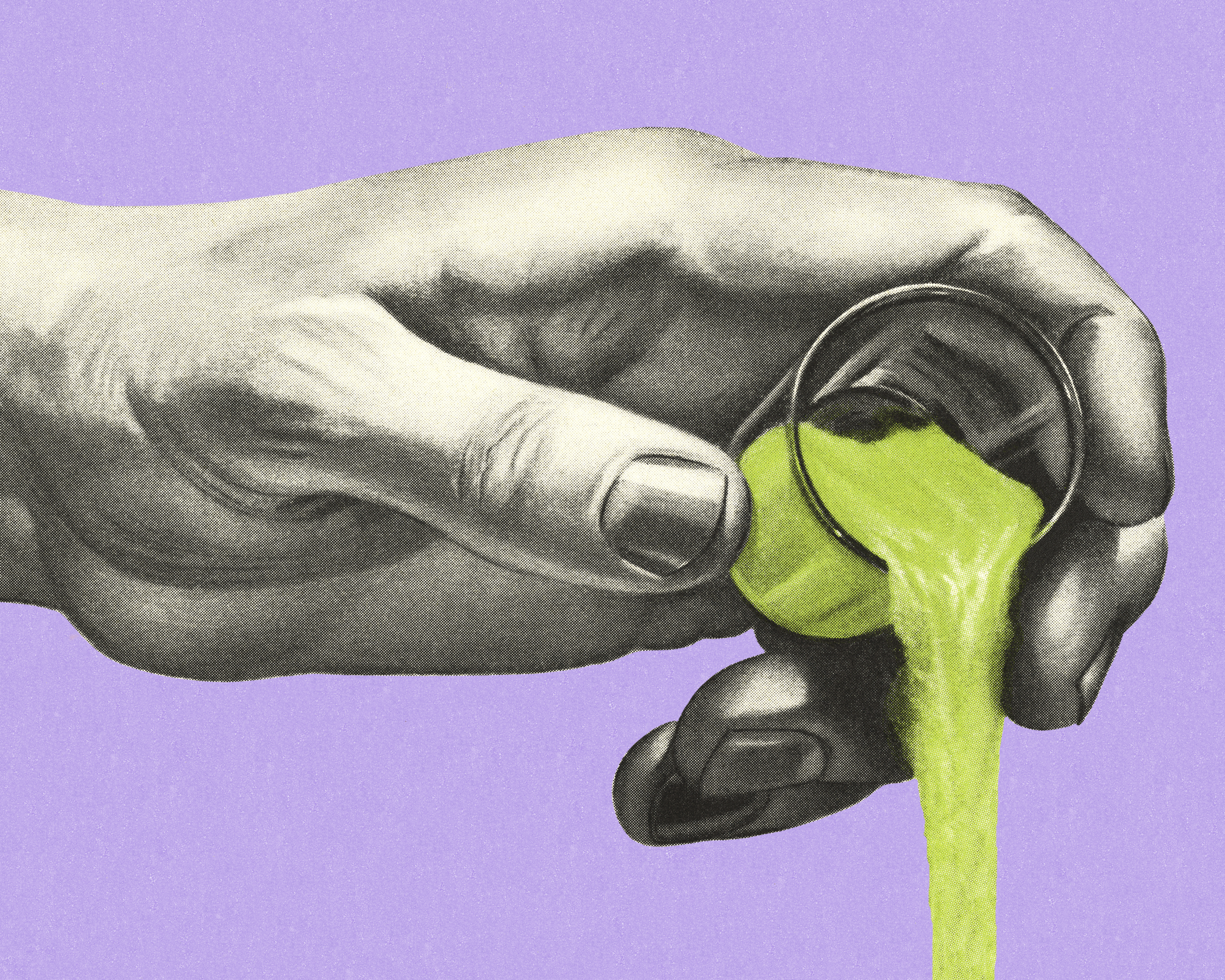Hand Pouring a Green Liquid