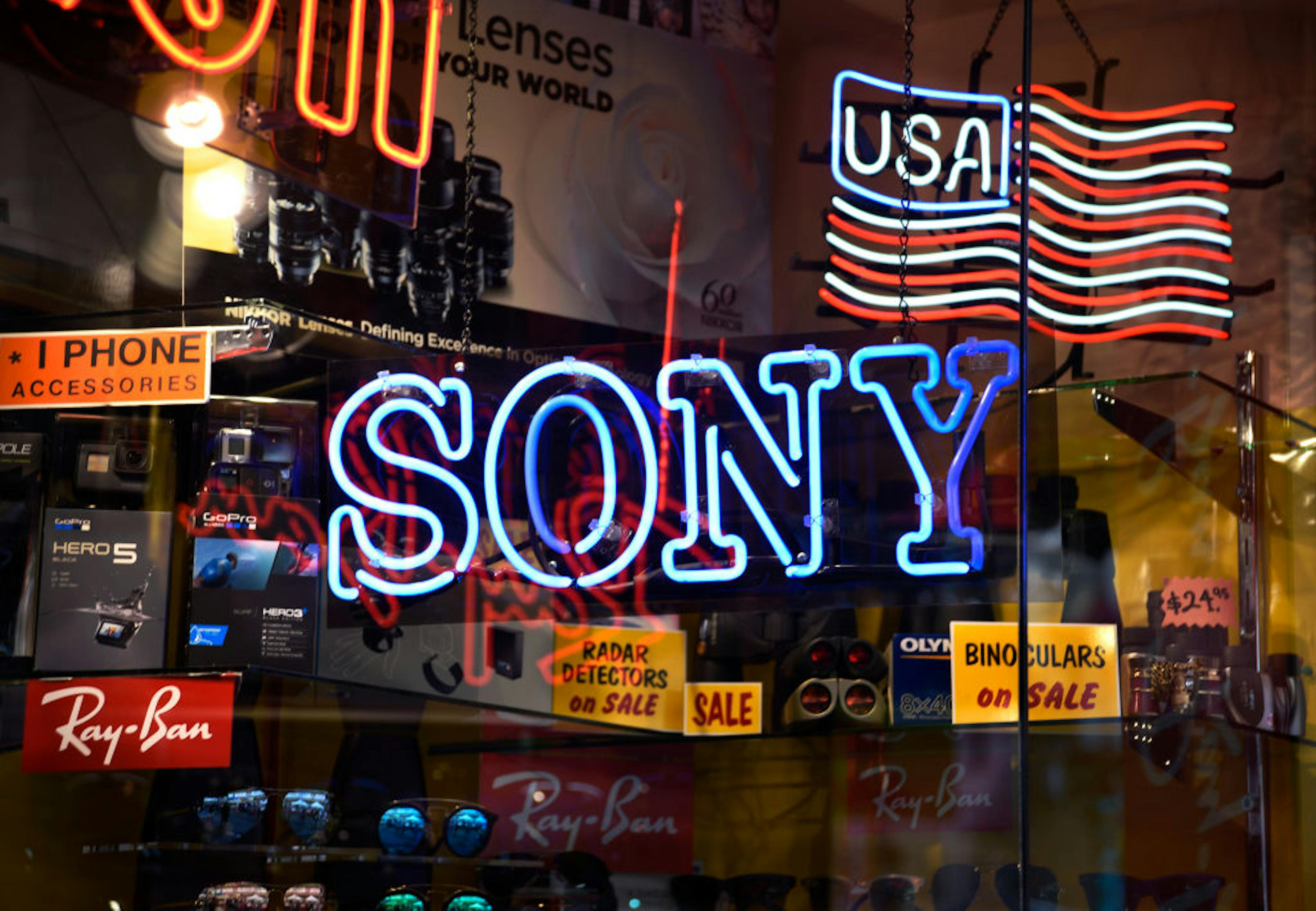 Sony logo in neon