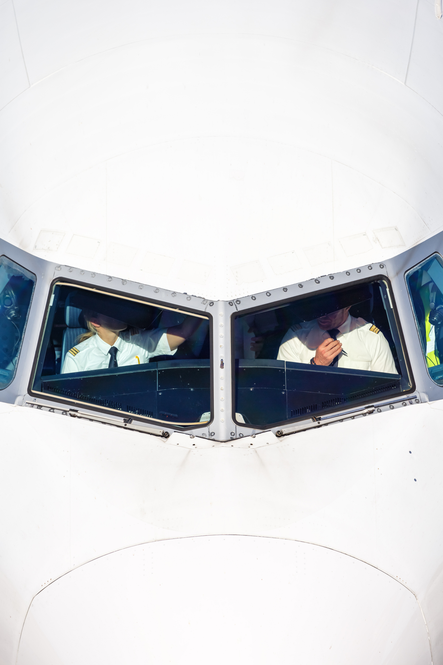 Cockpit Lufthansa Airbus airplane