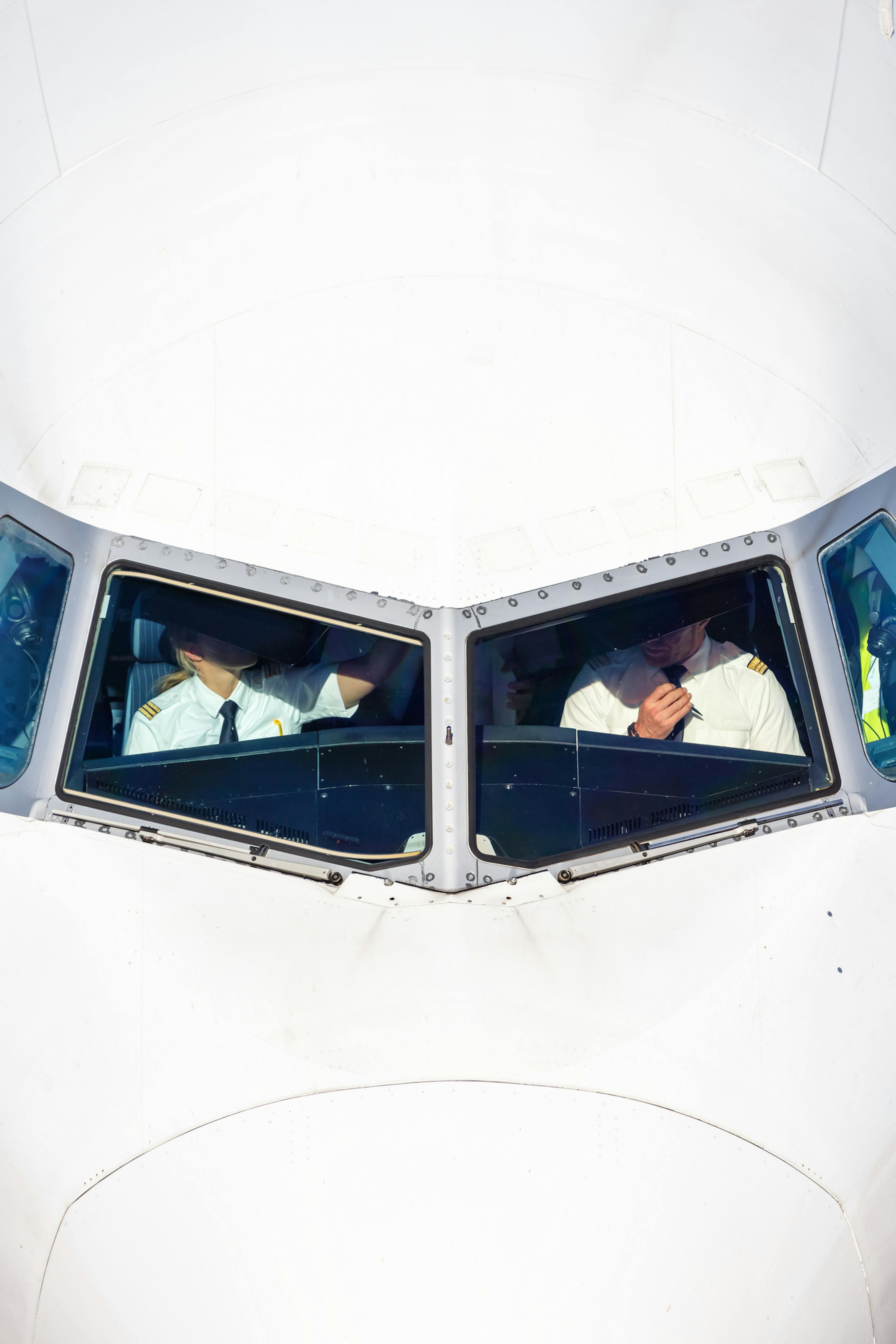 Cockpit Lufthansa Airbus airplane