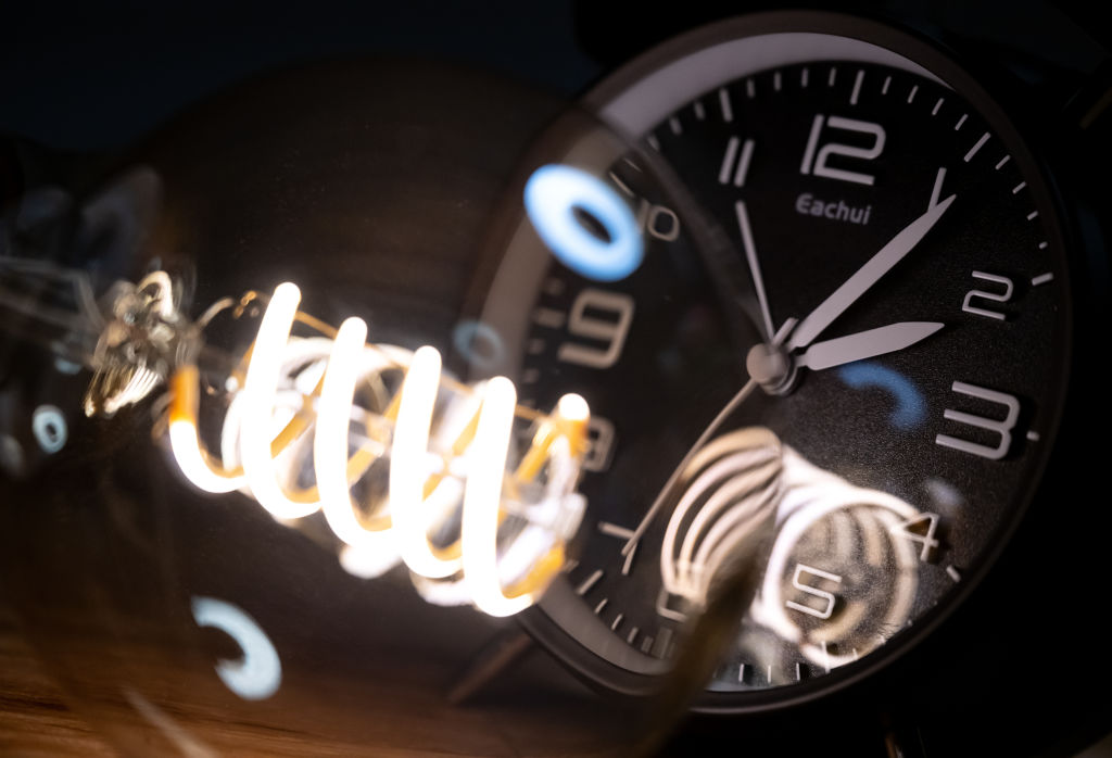 Lightbulb and alarm clock