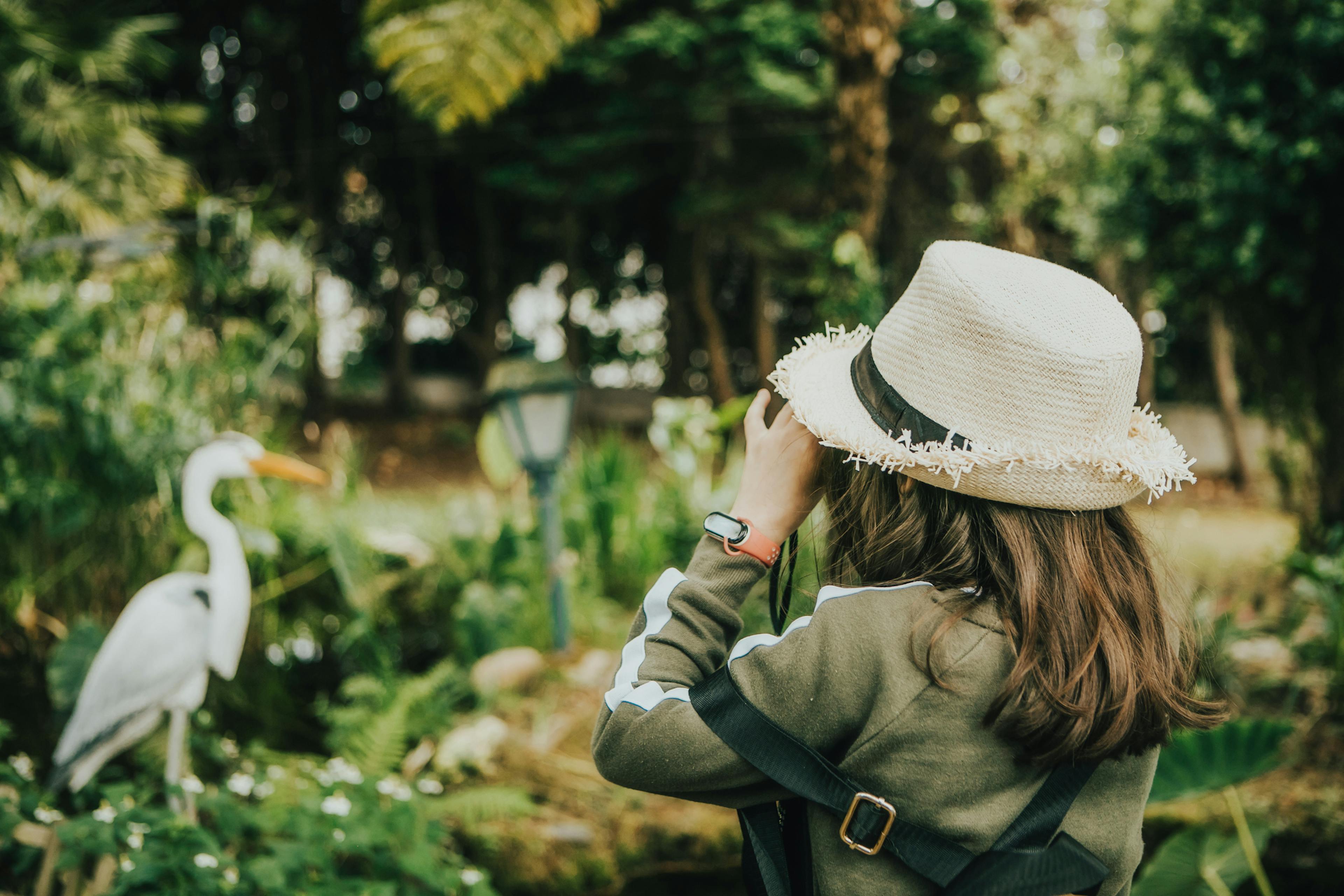 Girl observing nature