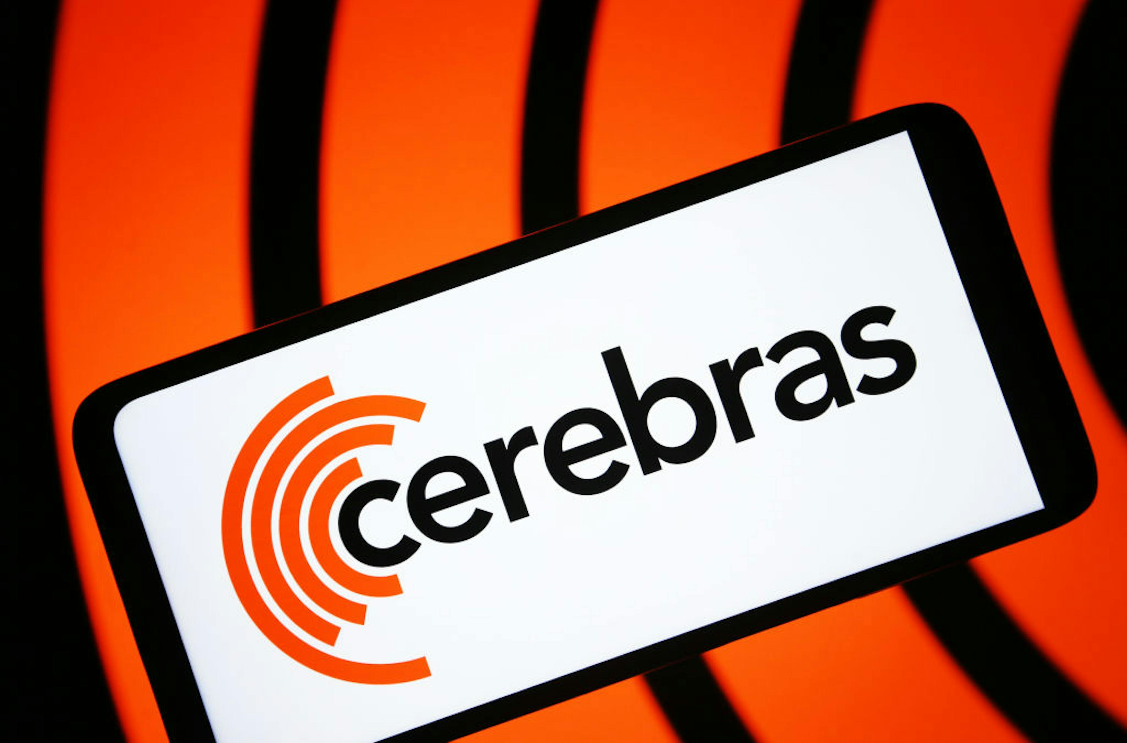 In this photo illustration, Cerebras Systems logo is seen on...