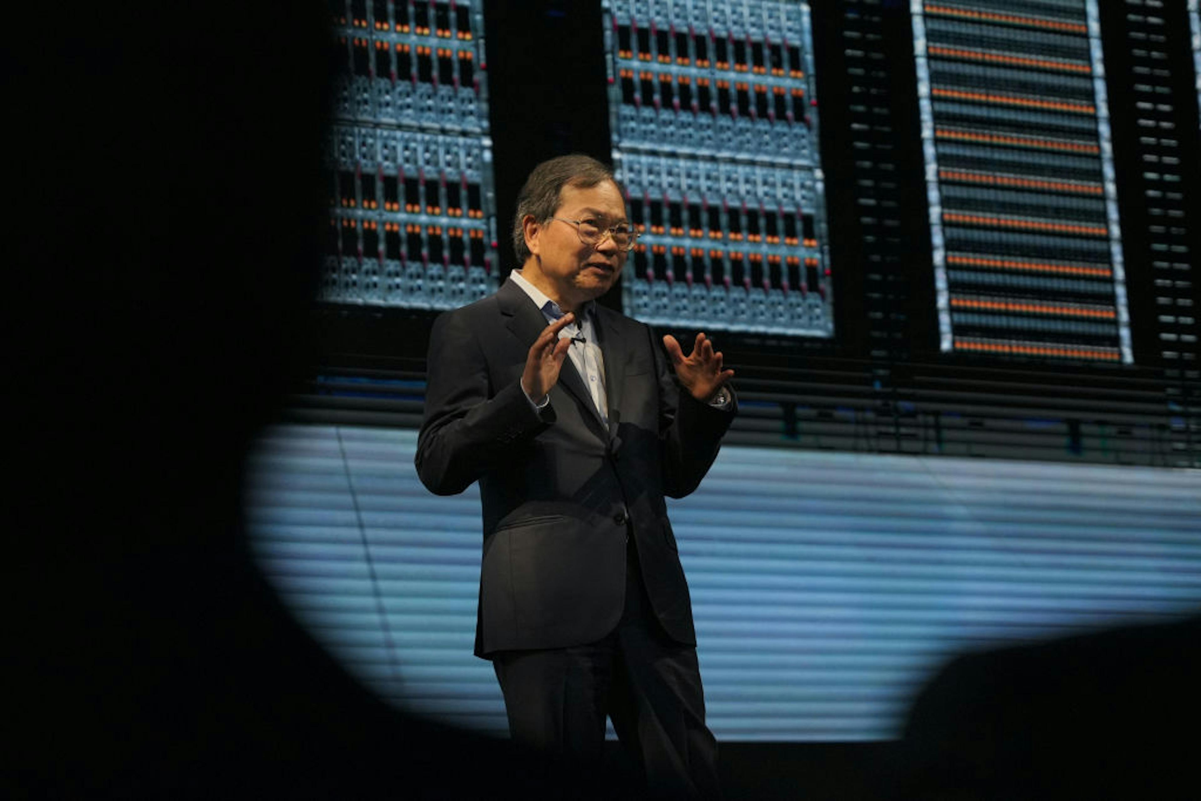 Charles Liang, CEO of Super Micro at a keynote 