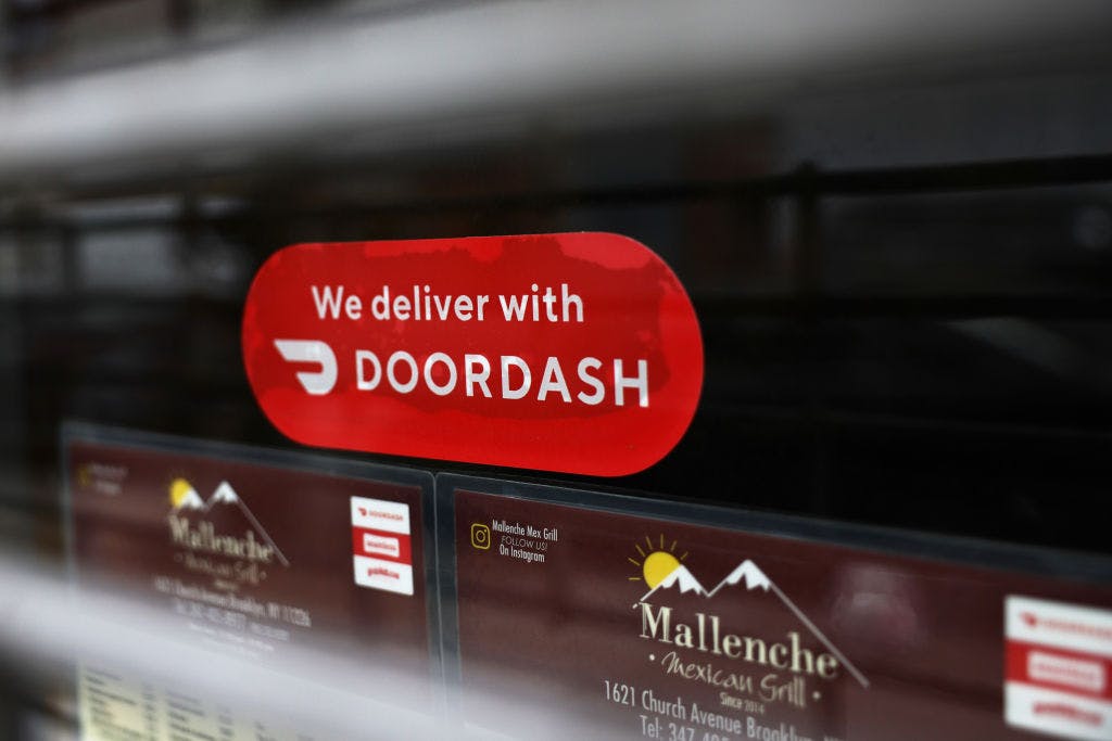 DoorDash sticker on door