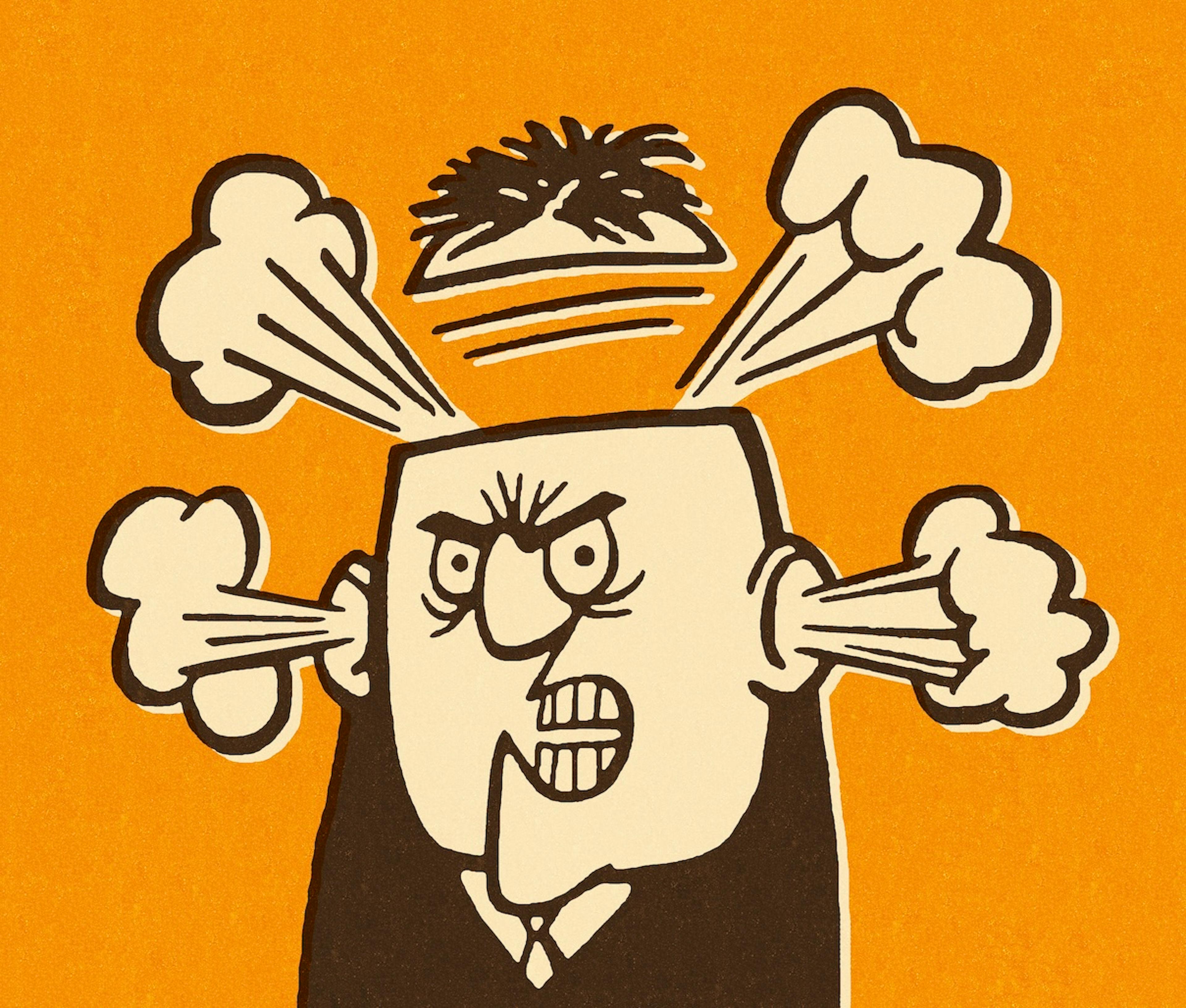 Angry Man Blowing His Top