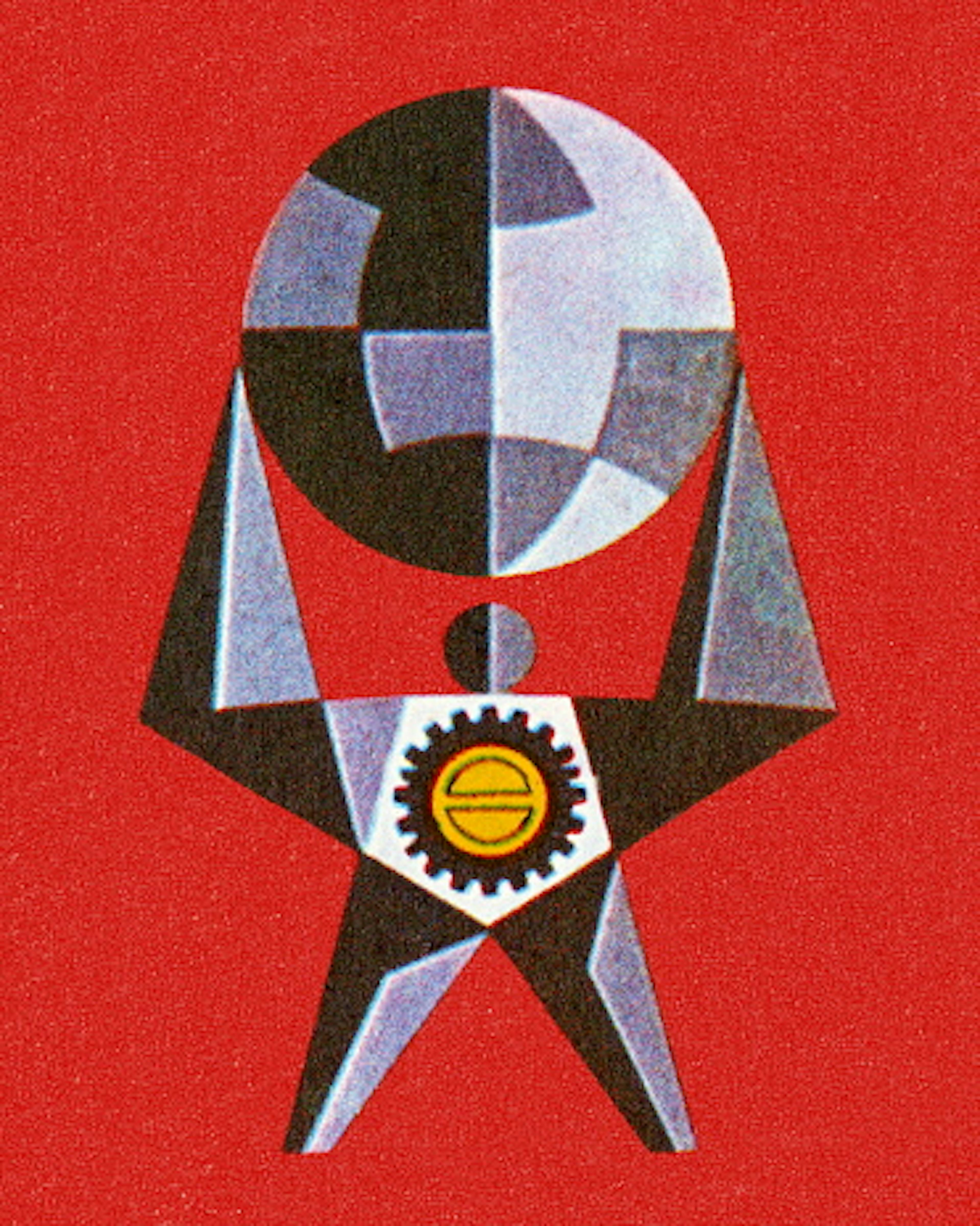 Abstract Strongman Holding Up a Globe