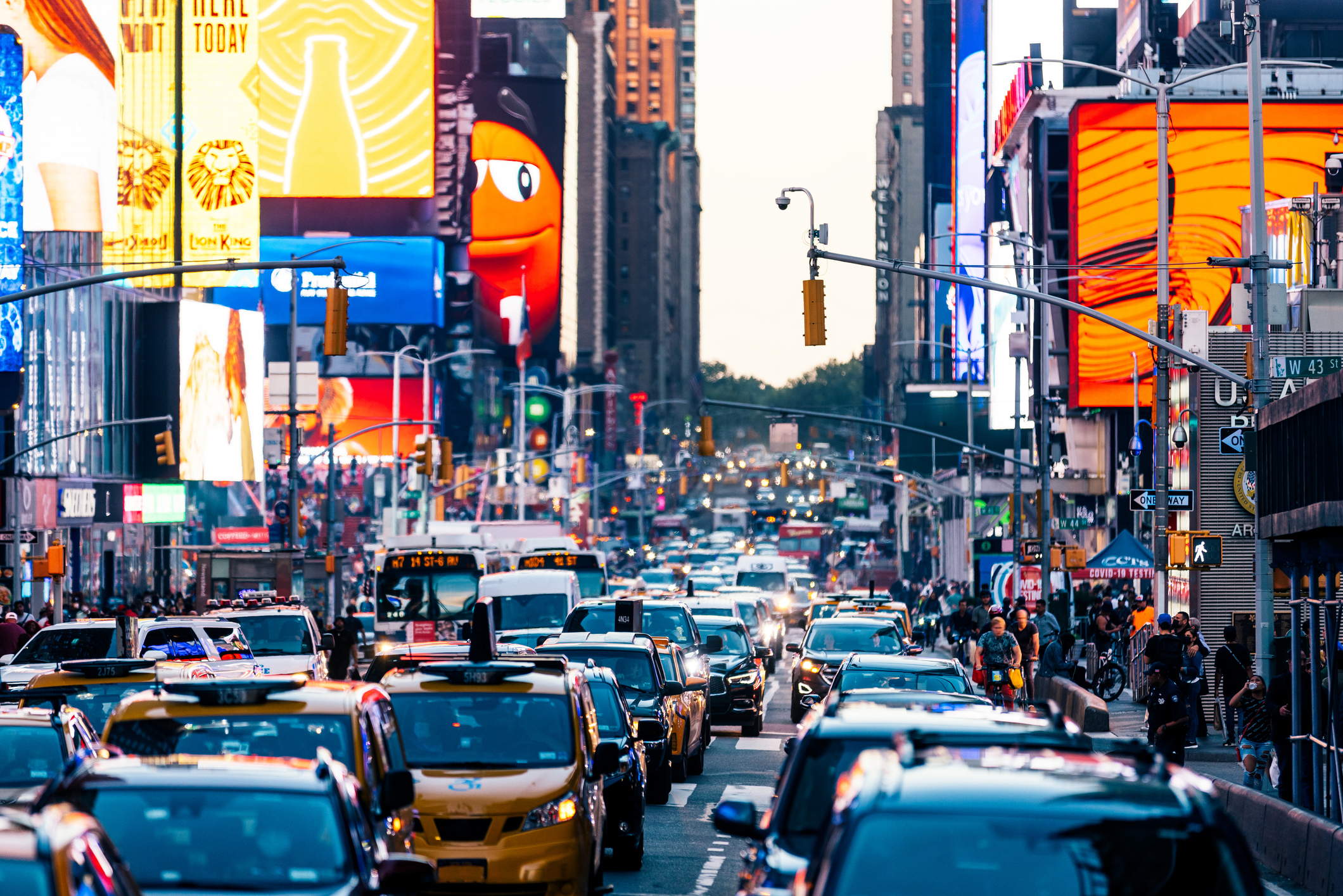 Traffic jam in Times Square in New York