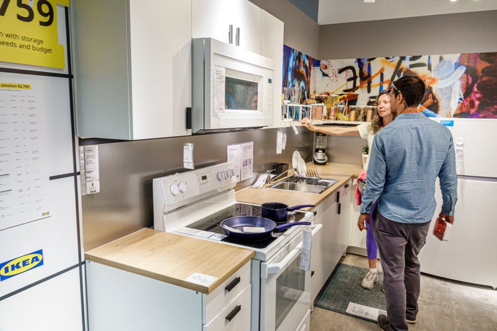 Miami, Florida, IKEA store, couple shopping for kitchen cabinets