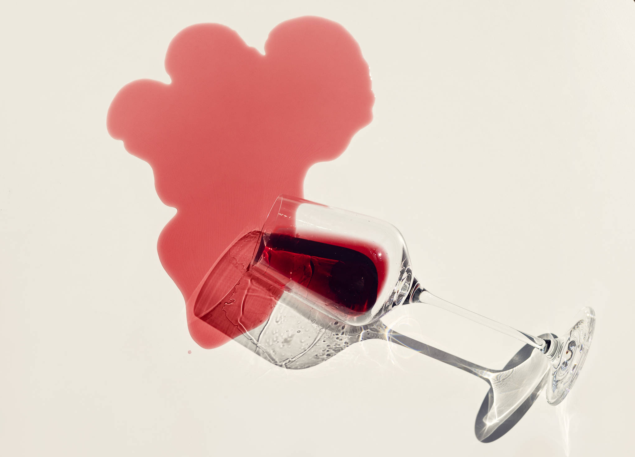 Spilled red wine