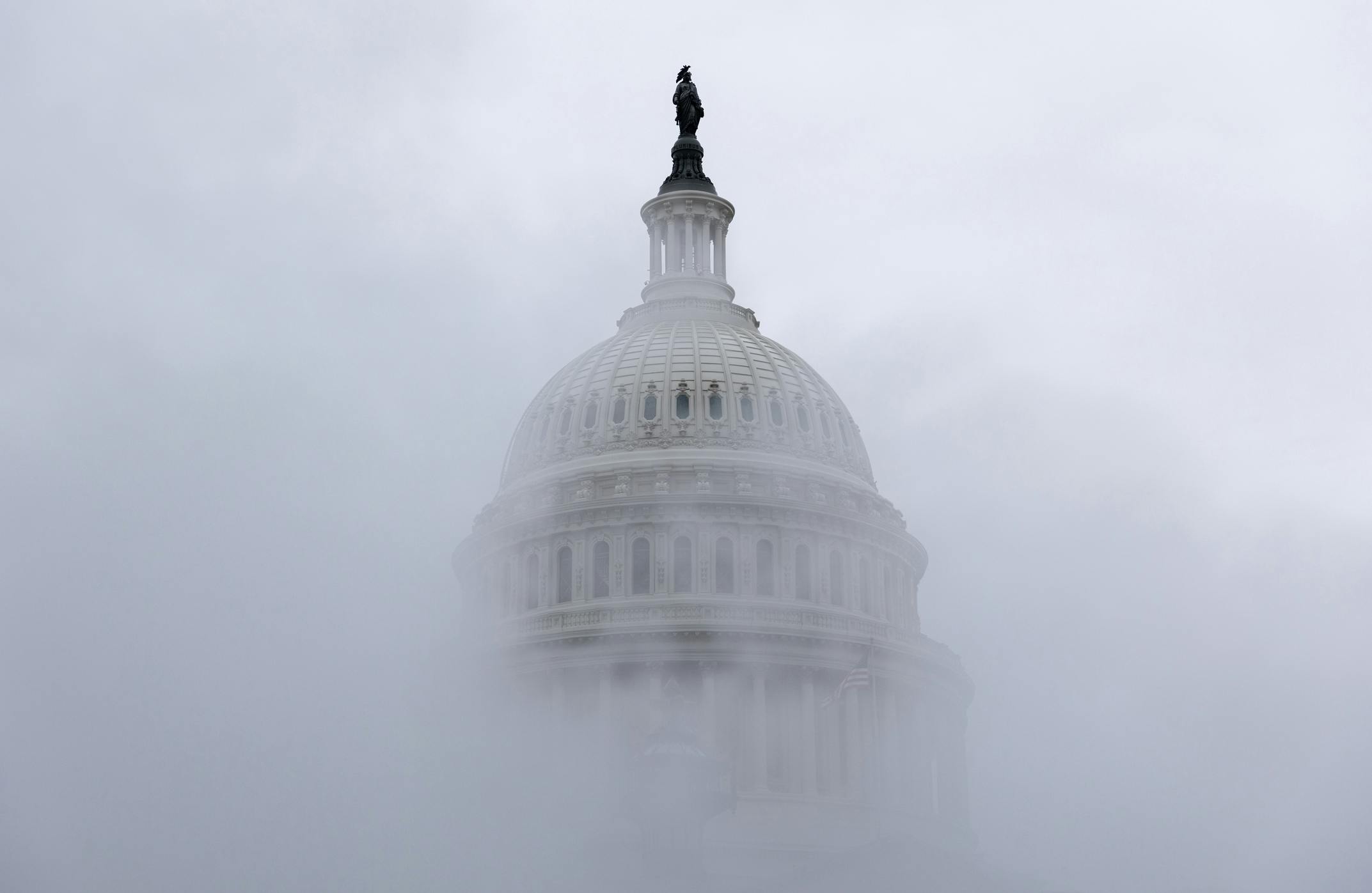 US Capitol Building Obscured By Steam