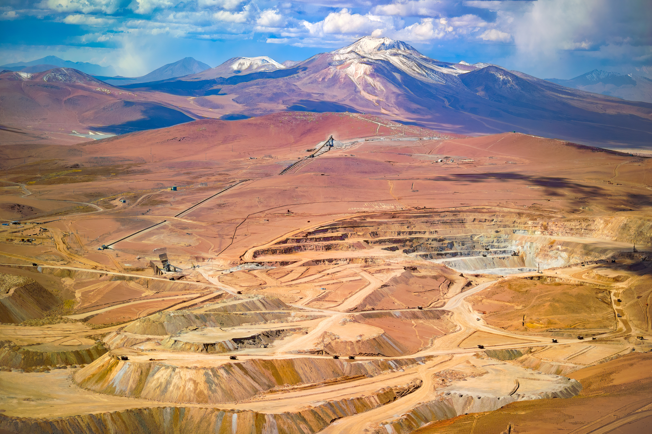 Aerial view of a copper a mine
