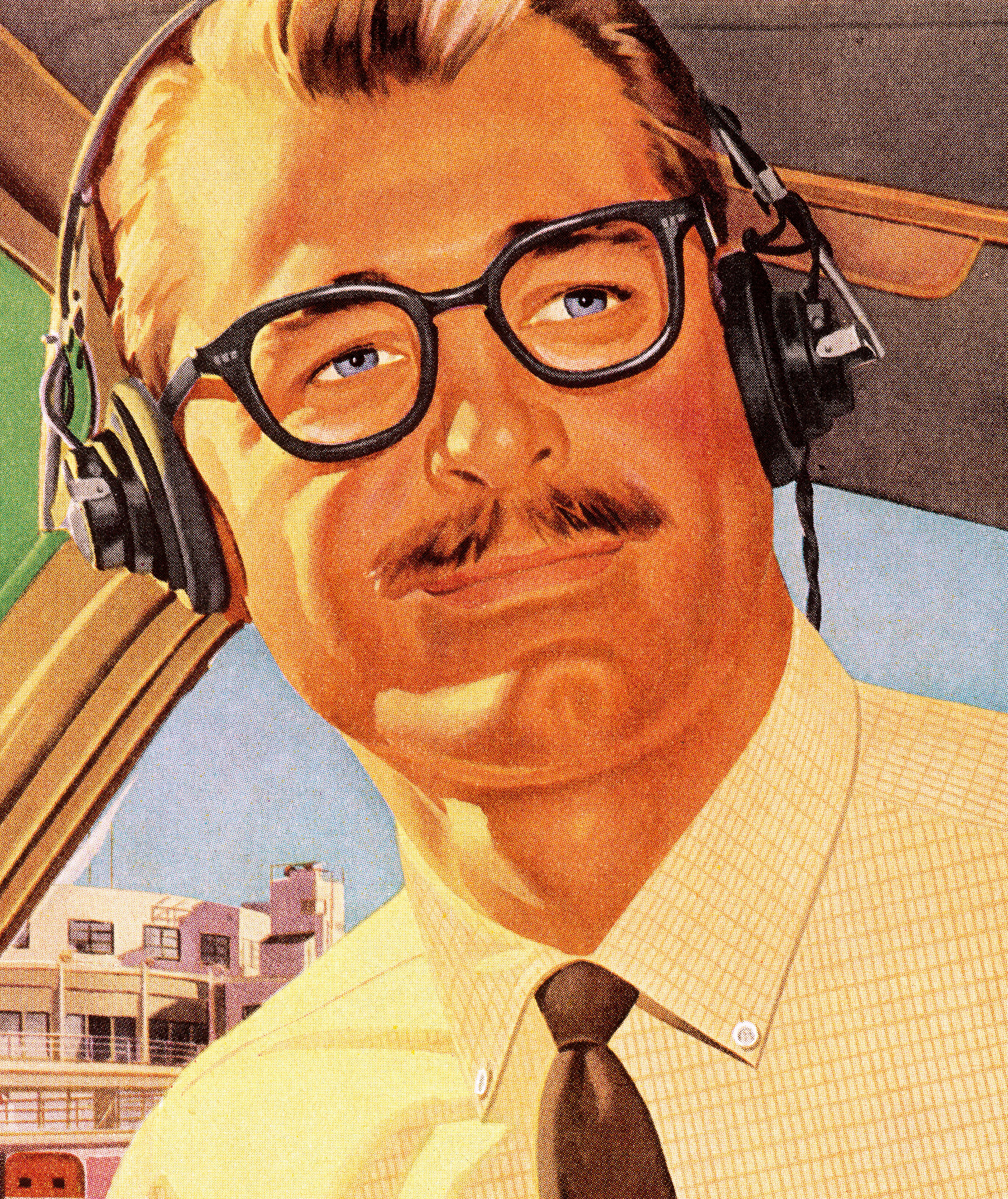 Man Wearing Headphones and Glasses