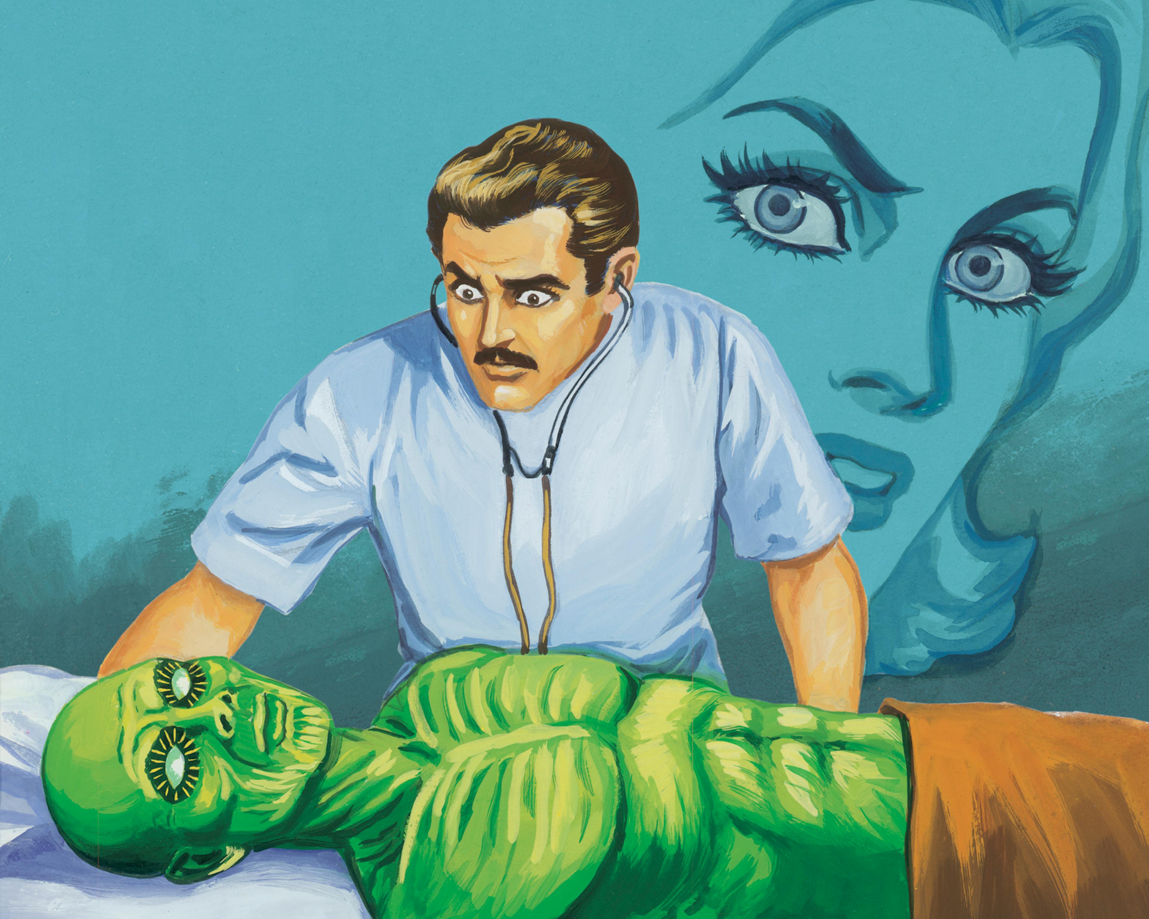 Doctor Looks At Green Monster