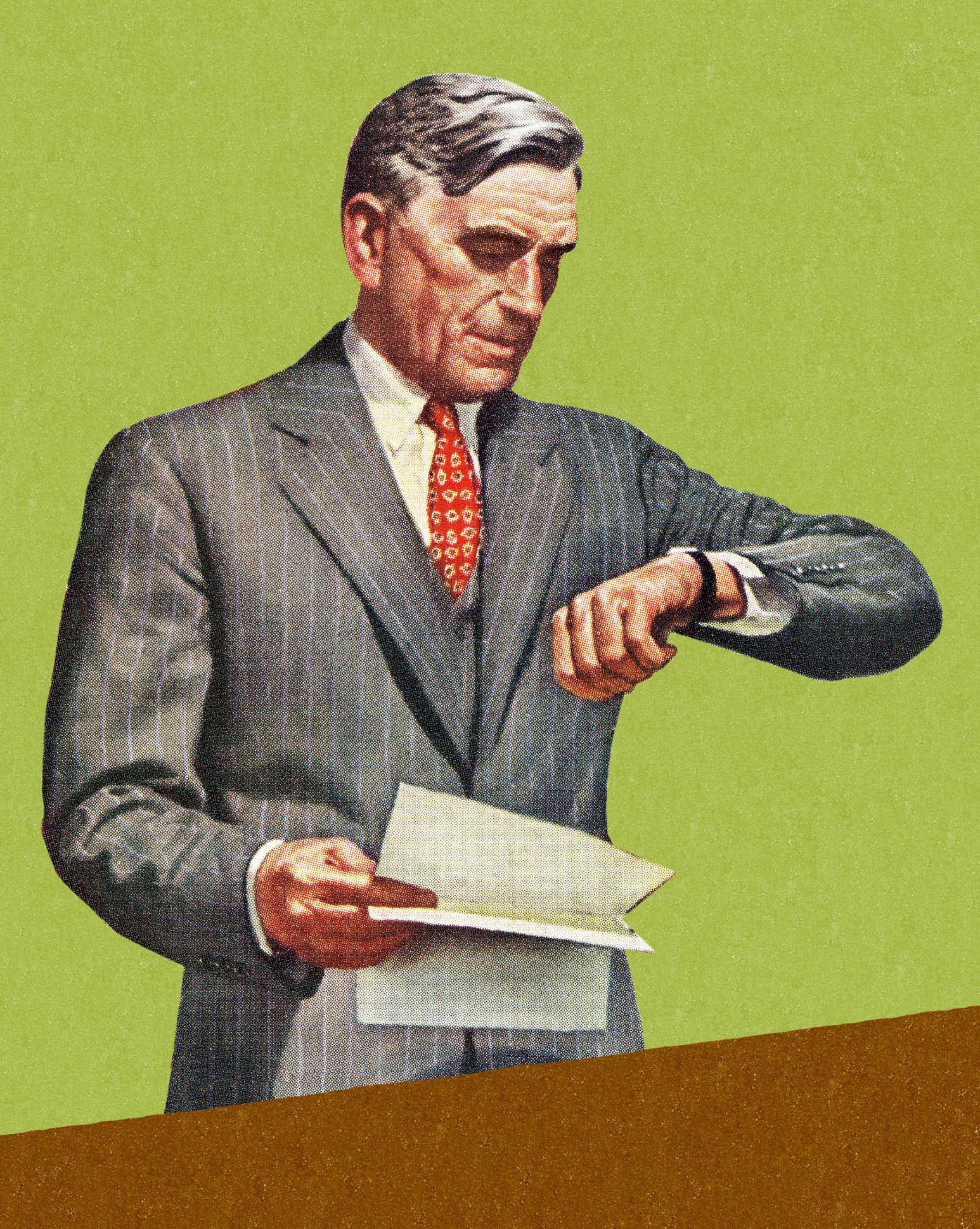 Man Looking at His Watch