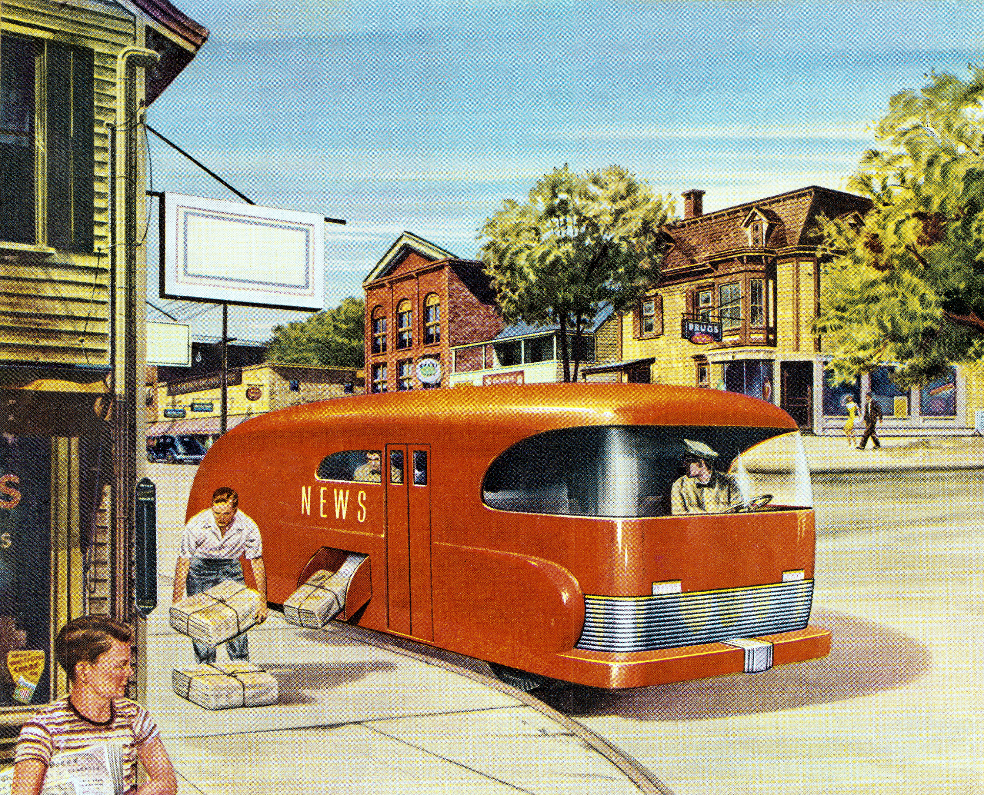 Futuristic Newspaper Truck