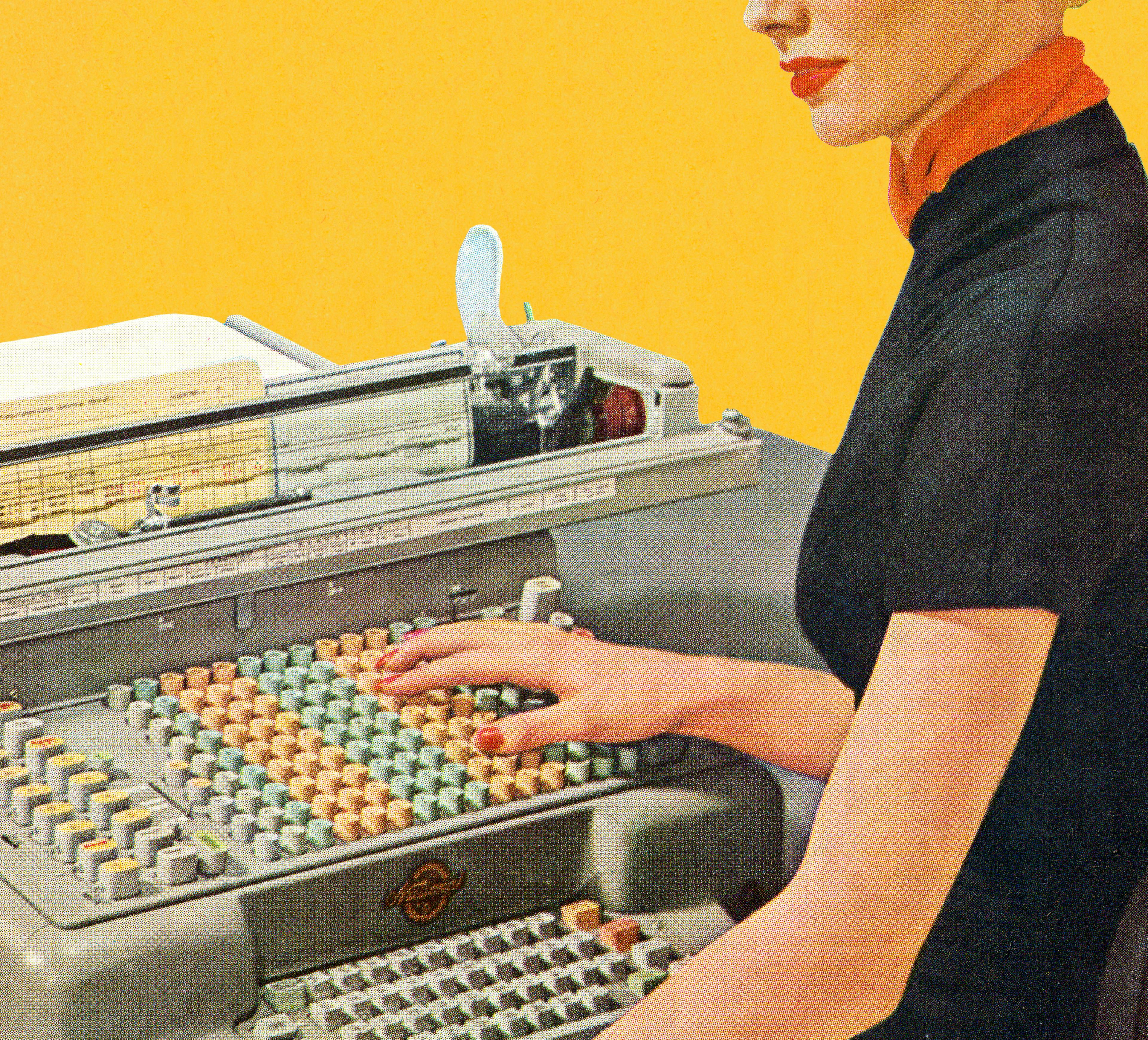 Woman Using Office Equipment