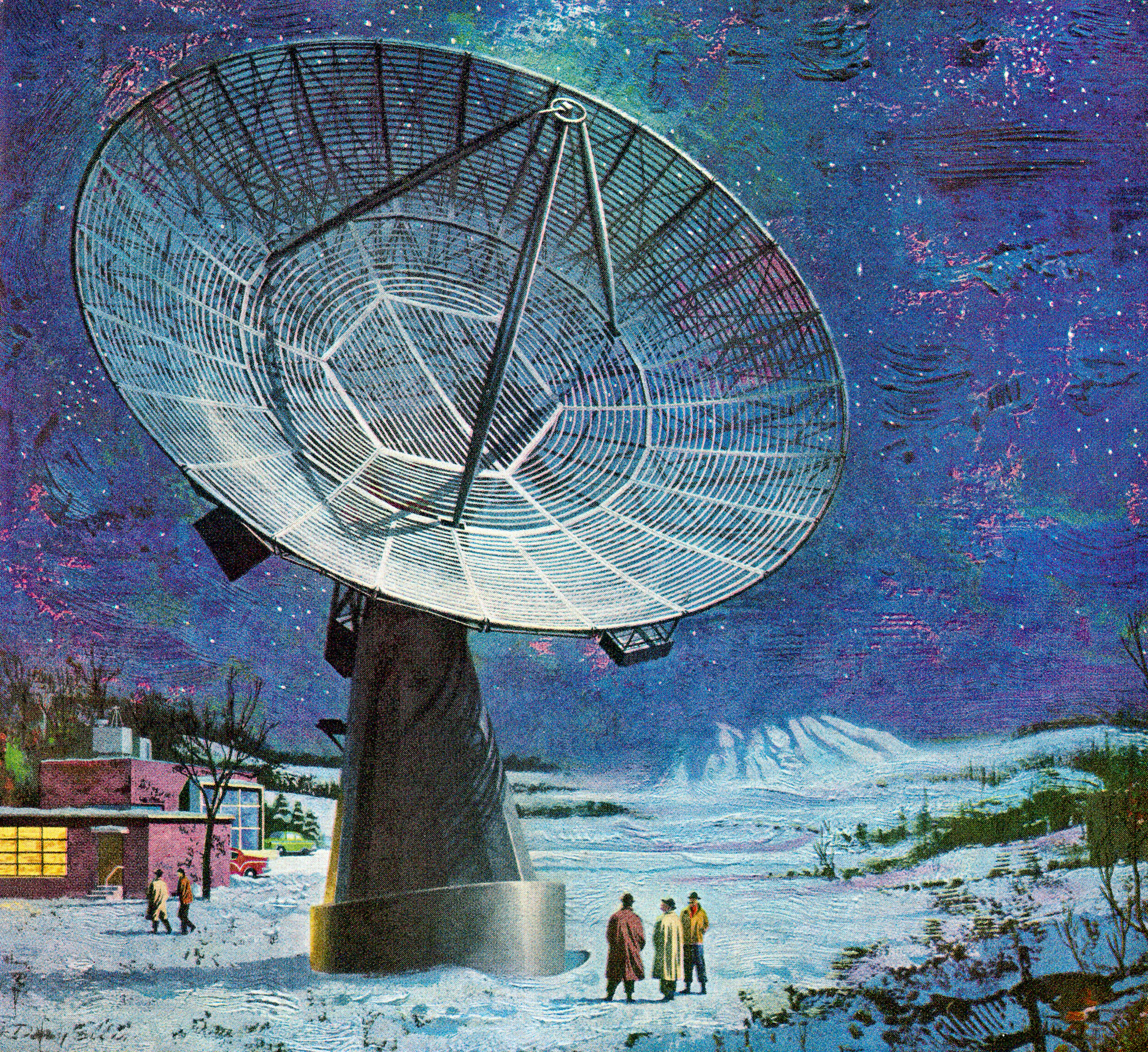 Giant Satellite Dish in Winter