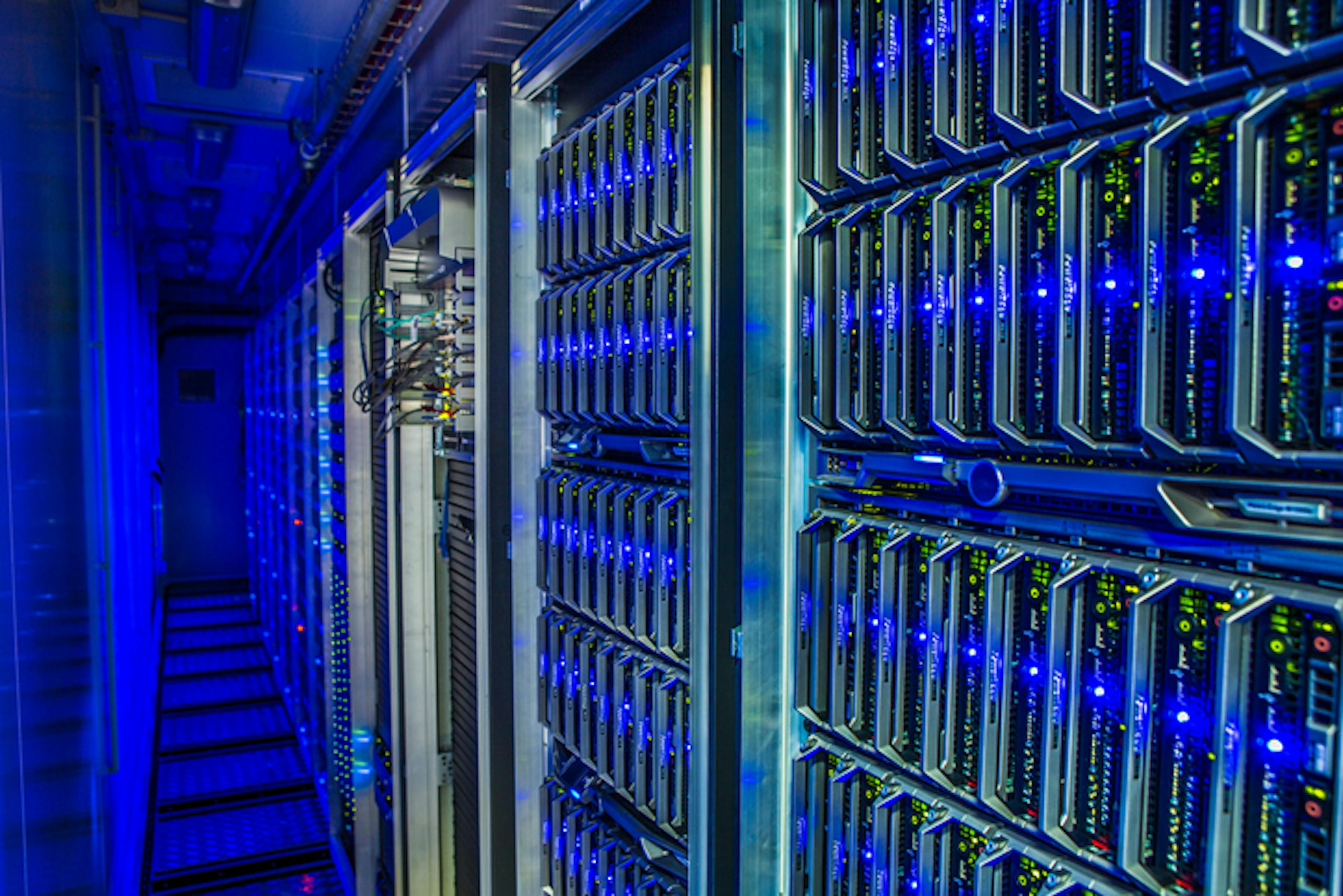 Computer racks in data center