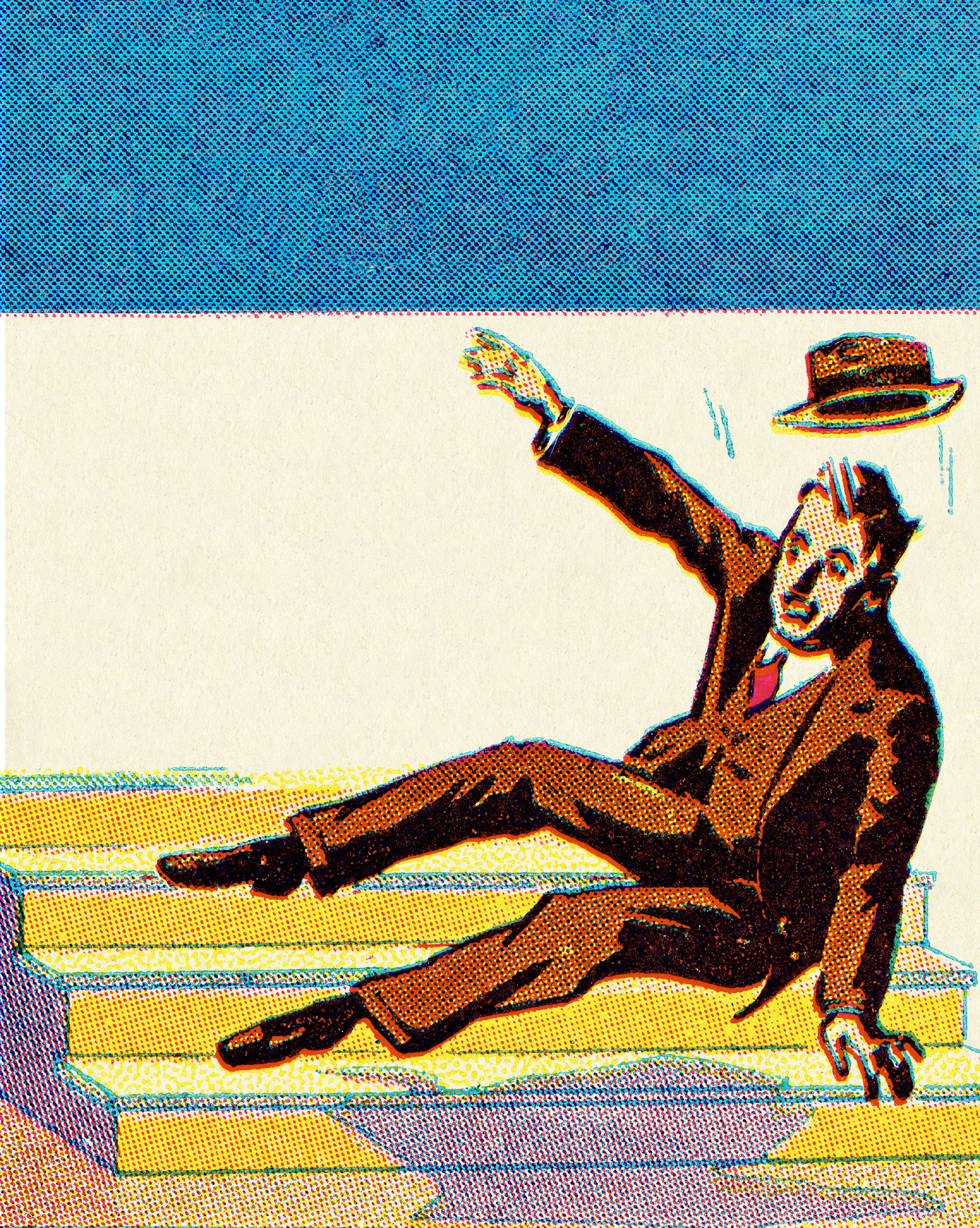 Man Falling Down the Stairs