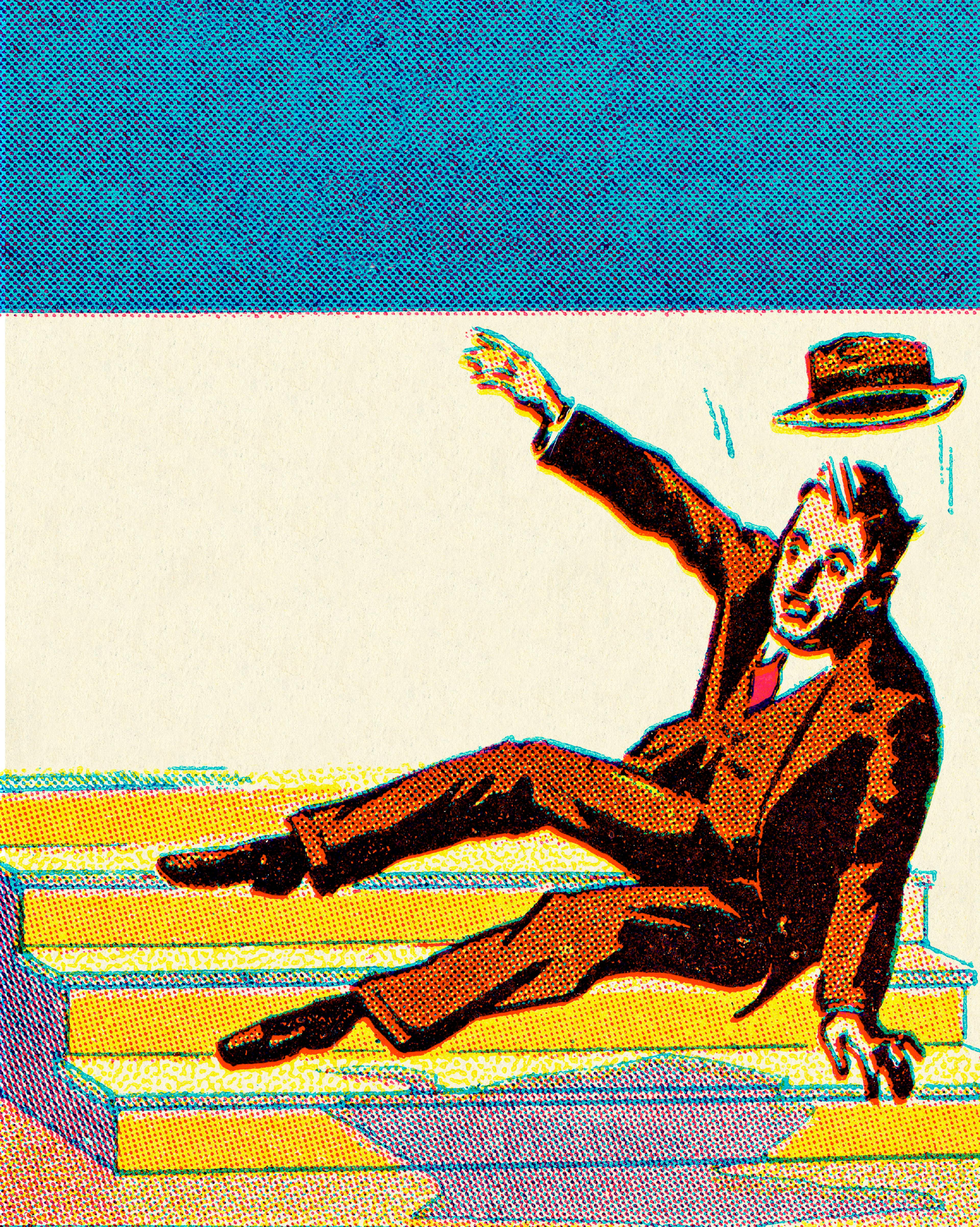 Man Falling Down the Stairs