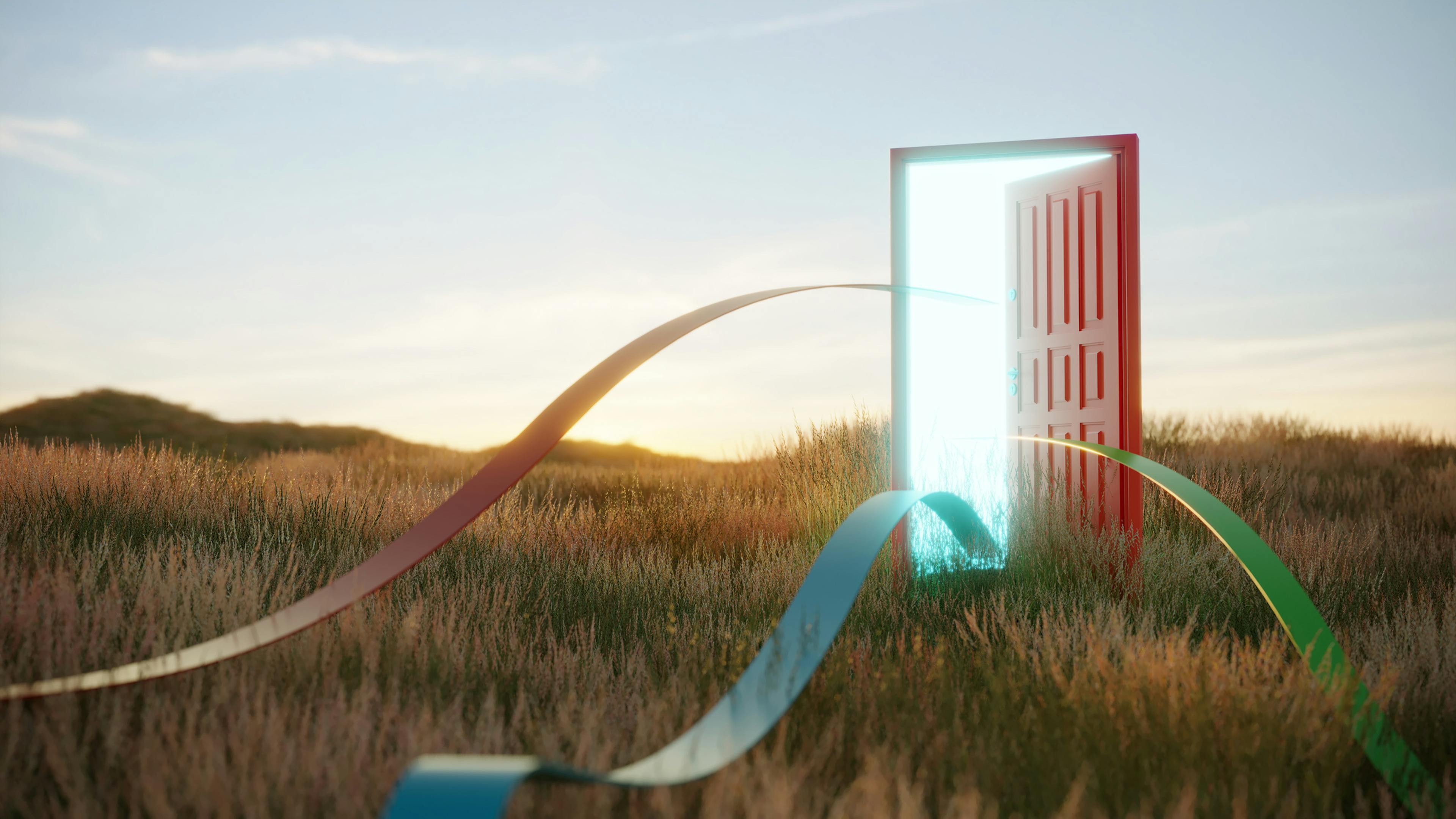 Opening door in nature
