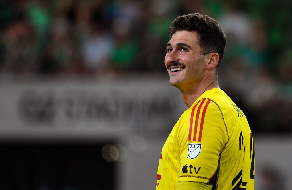 Apple TV logo on an MLS player’s arm